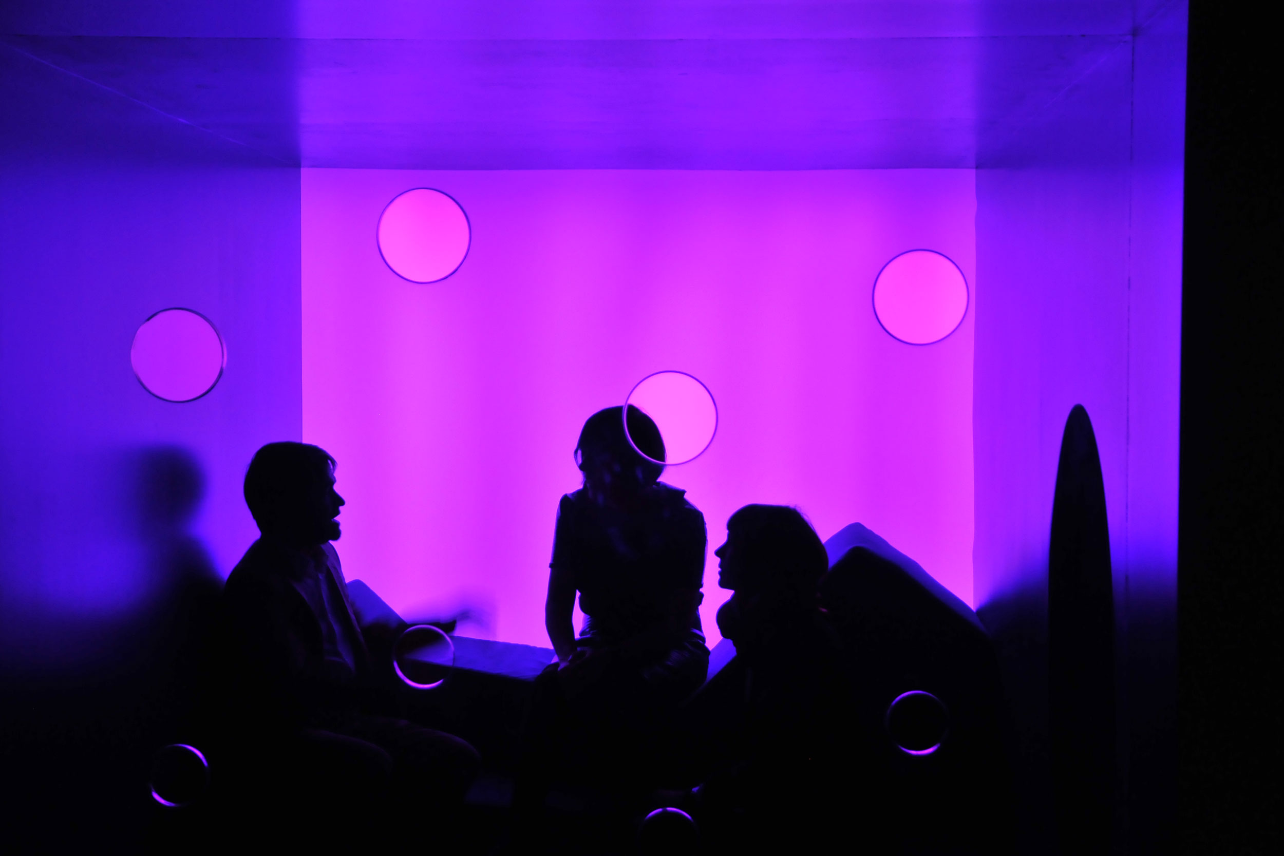 Purple Box 2010 Perspex, wood, MDF, fluorescent tubes, fabric and scent 220 × 220 × 370 cm In collaboration with Peter Saville FRAC Champagne-Ardenne, Reims (30 September 2010 – 2 January 2011)
