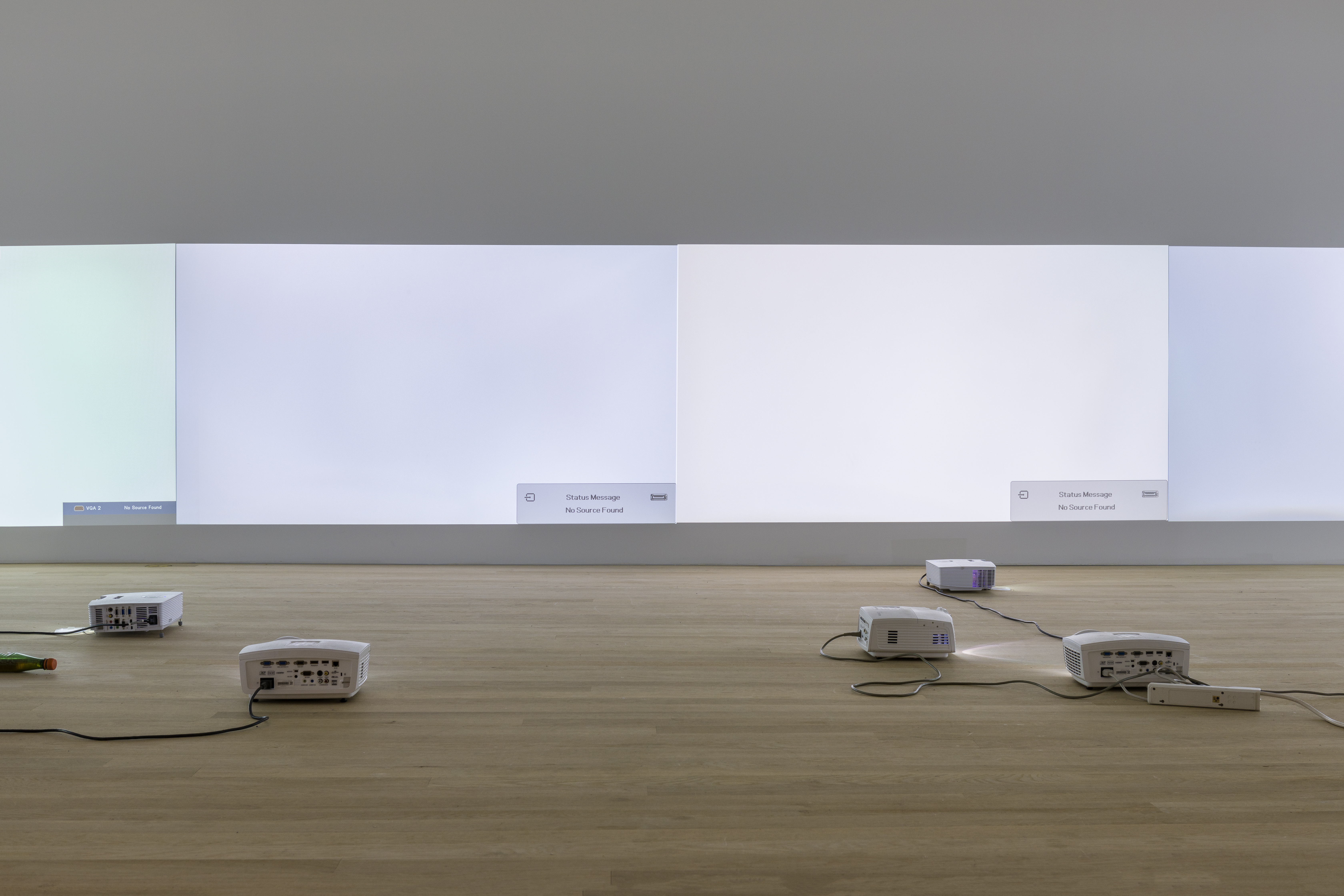 Floaters, 2020, agreement that "a friendly entity loan their projectors for the presentation of this work." Past examples: 80WSE loaned to Artists Space, Vienna Secession loaned to KevinSpace.” Dimensions variable.