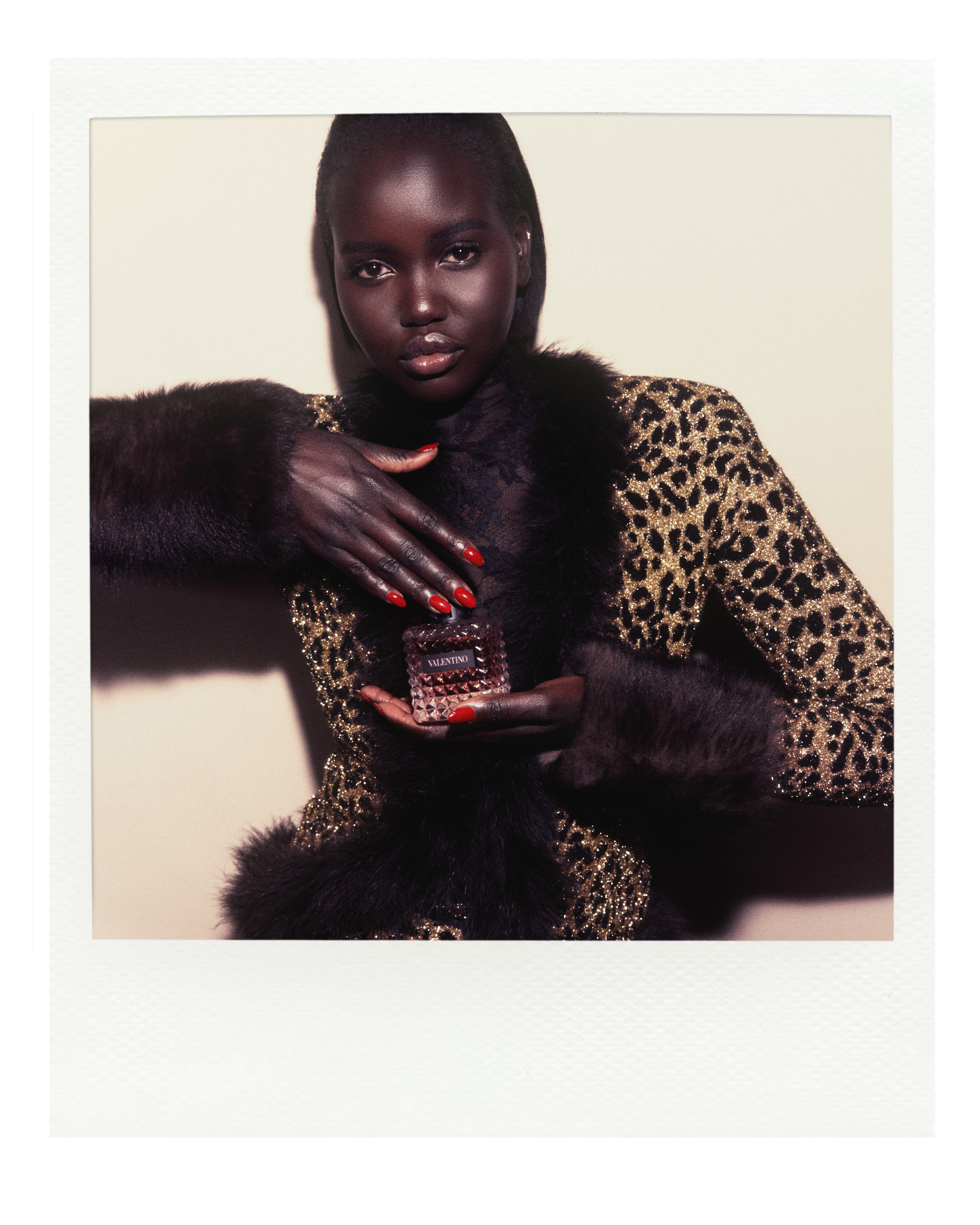 adut akech shot by maripol for valentino beauty, studio 54 event