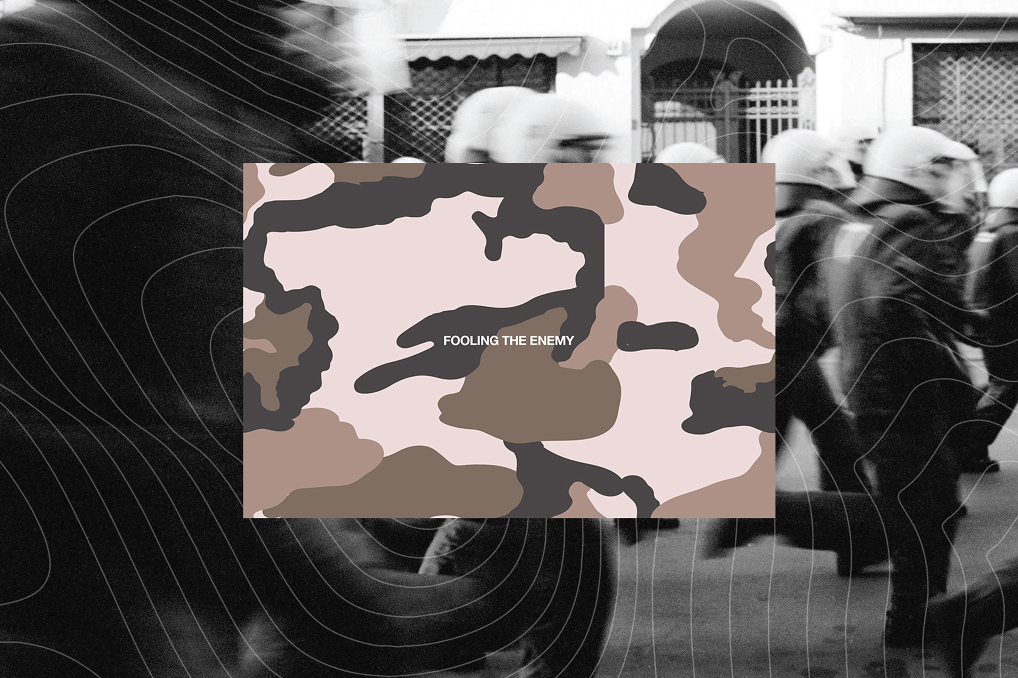 Editorial design for a Camouflage Index, a book with military camouflage patterns from 38 different countries worldwide. Each camo pattern has a description of its design and origin country, by area, weather, color and environment, 2017