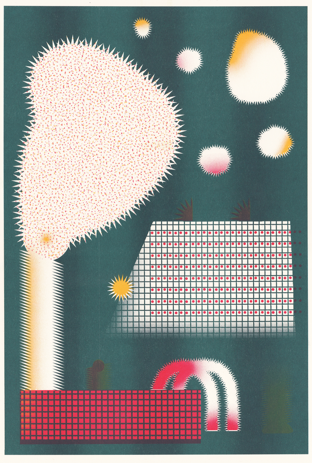 Industrial Landscape, Risograph print.