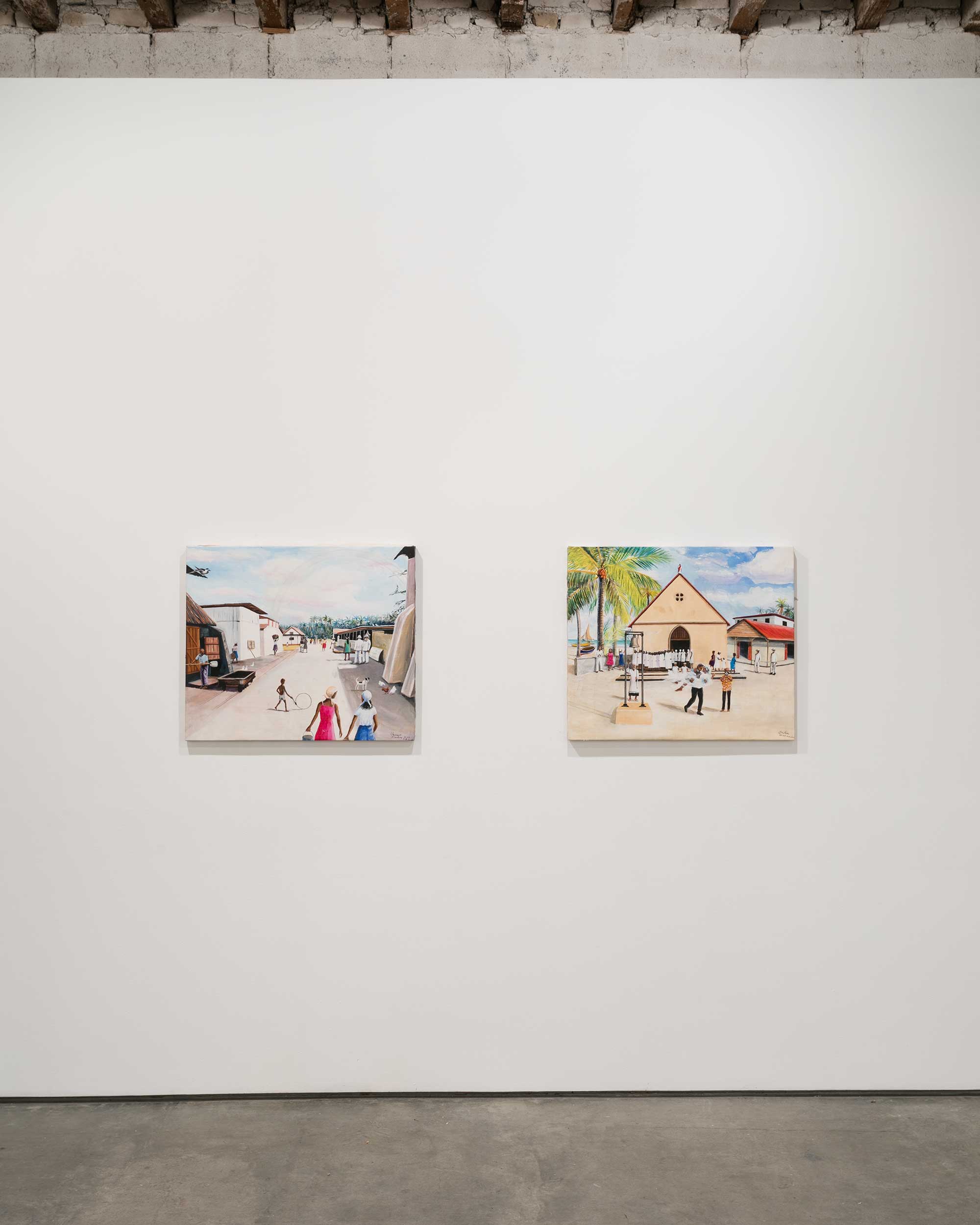 Exhibition view of Inside the Nest, group exhibition curated by Embajada at Simon Preston Gallery, 2017