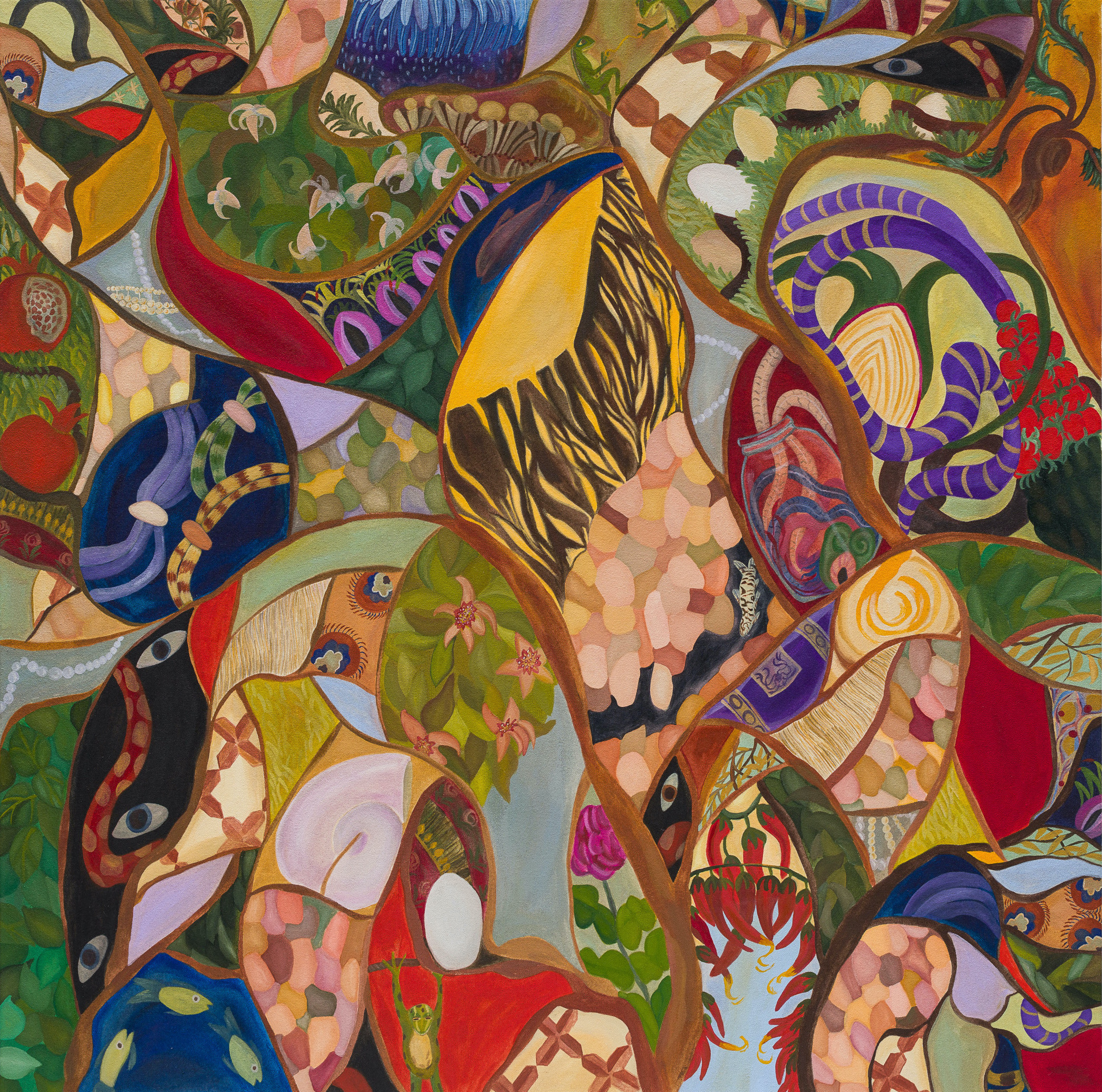 Chatta Patti, acrylic on canvas, 81 x 81 cm, 2024, image courtesy of Alexander Berggruen Gallery, photography by Mark Blower