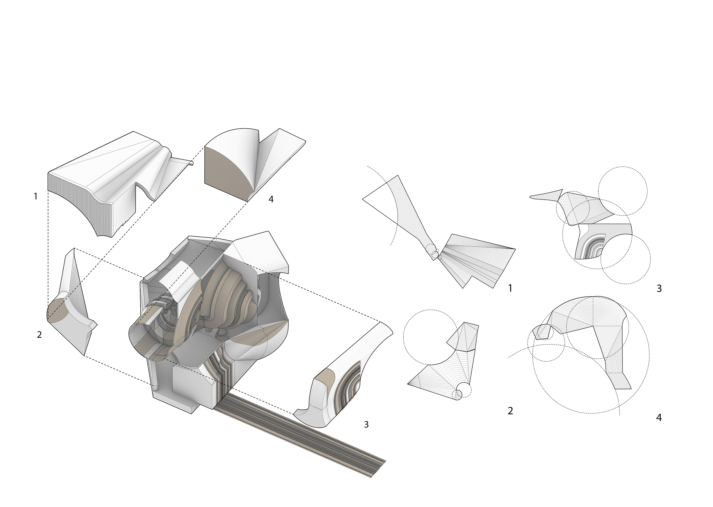 Mixed Chamber Exploded Axon Drawing