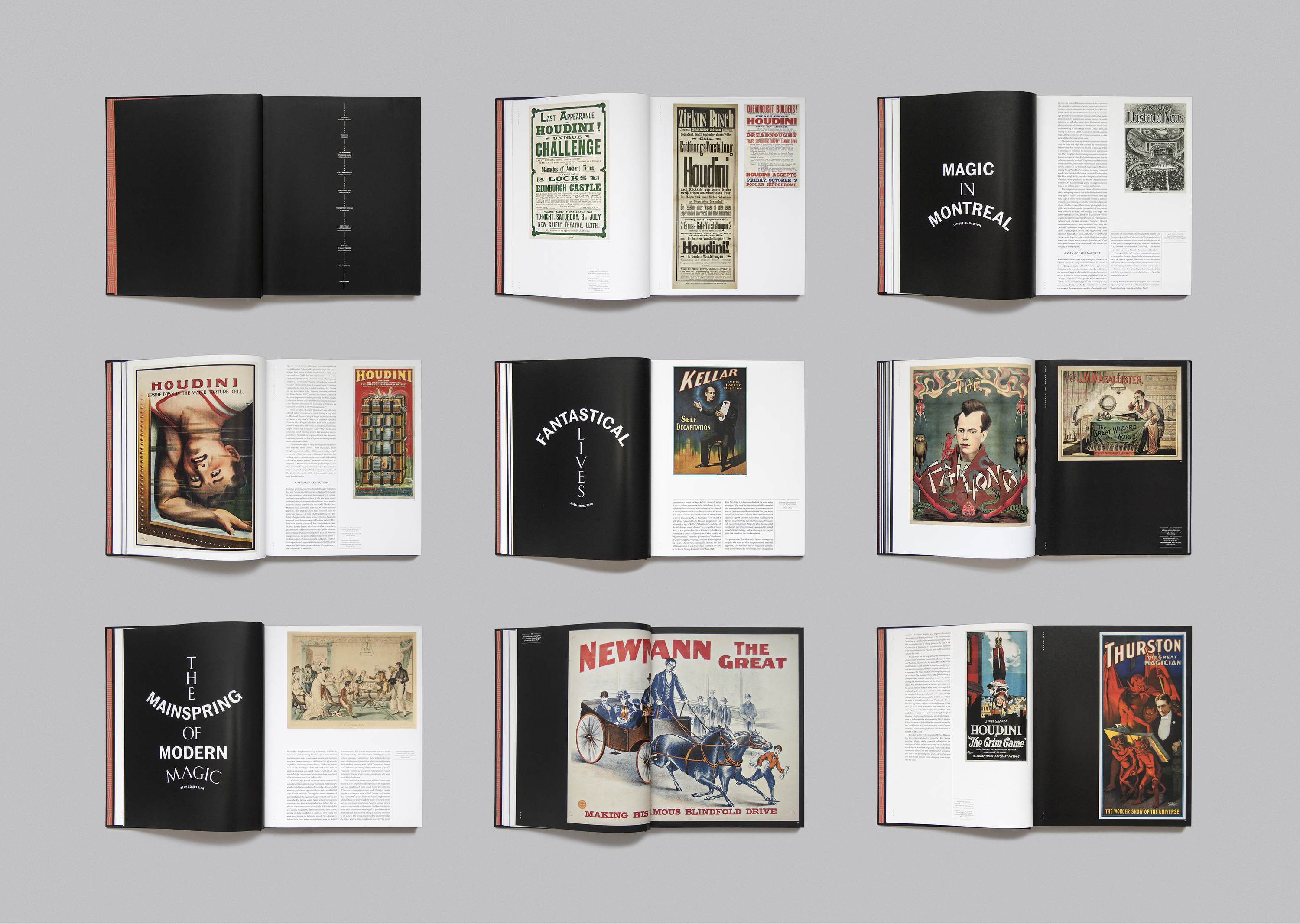 Spreads from exhibition catalog for Illusions &ndash; The Art of Magic at the McCord Museum. Designed&nbsp;at&nbsp;Paprika&nbsp;in&nbsp;2017