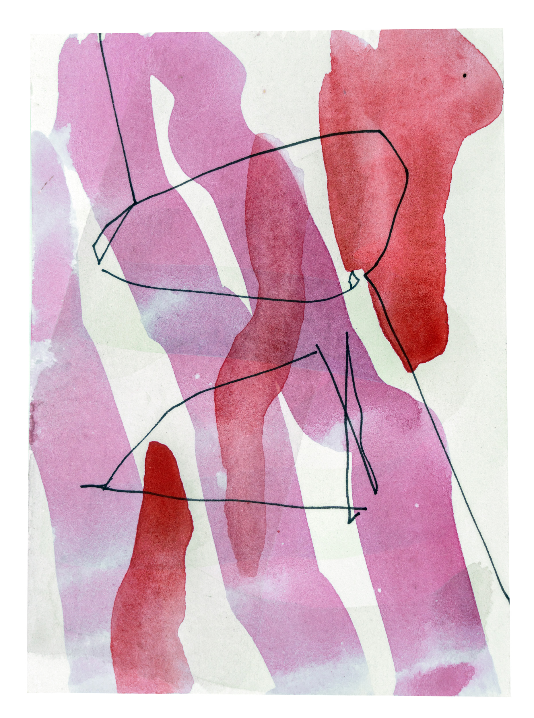 10. 2022, watercolor and ink on paper 4 x 3  inches