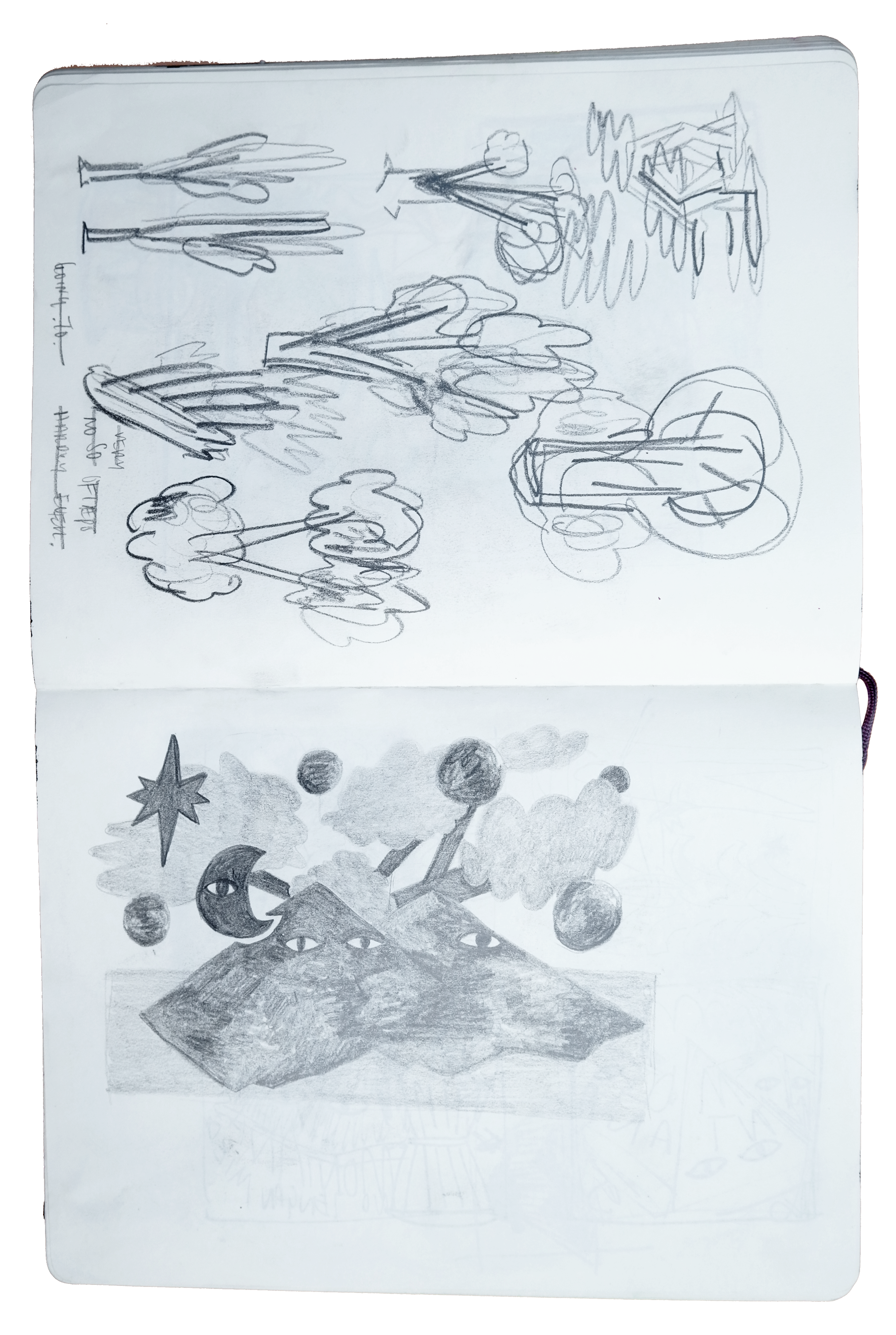 Sketches on paper, 2022-2023. Variable dimensions