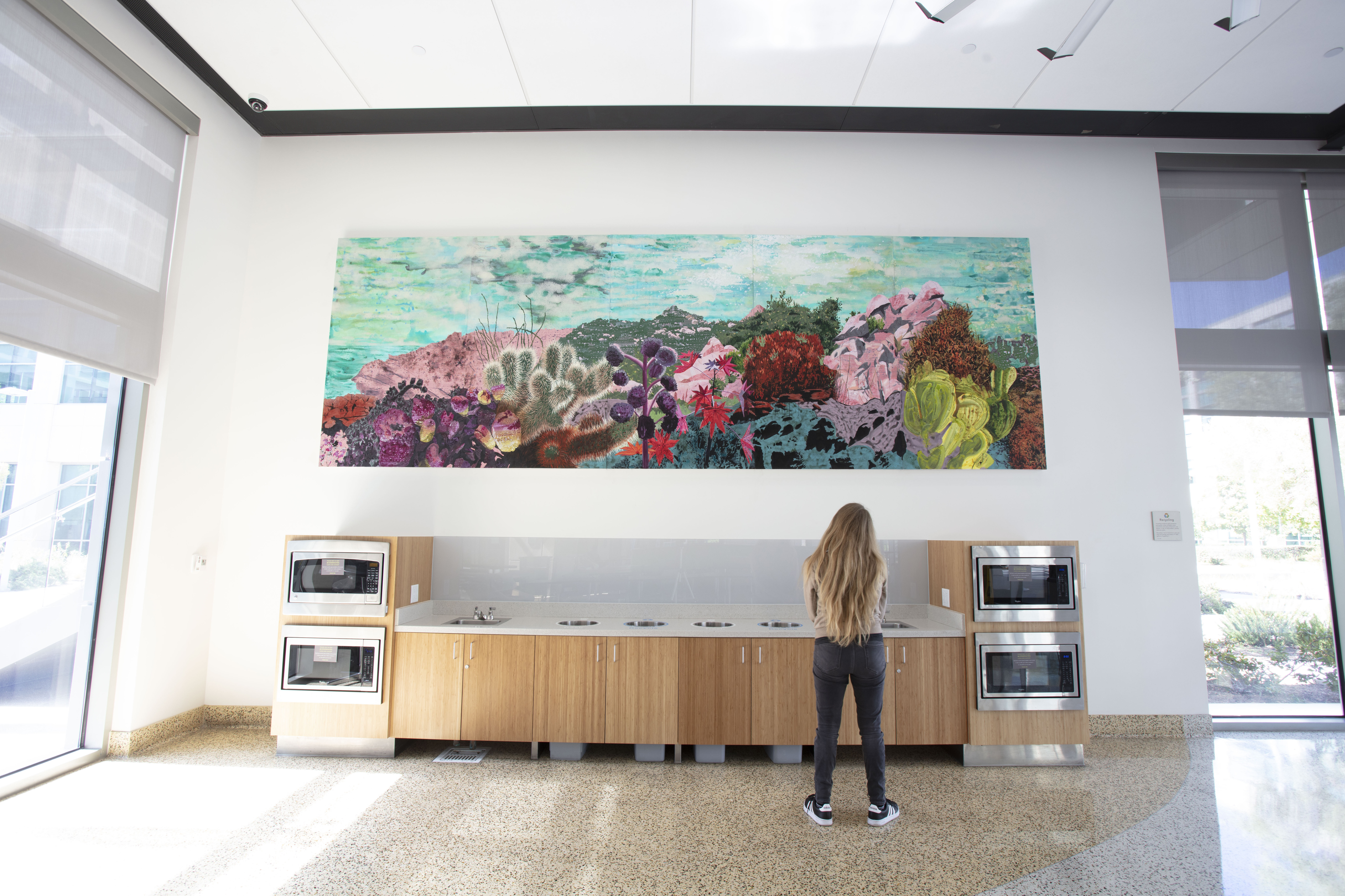  Distance Signals, Acrylic on panel, 43"x 216", 2020. San Diego County Operations Center 