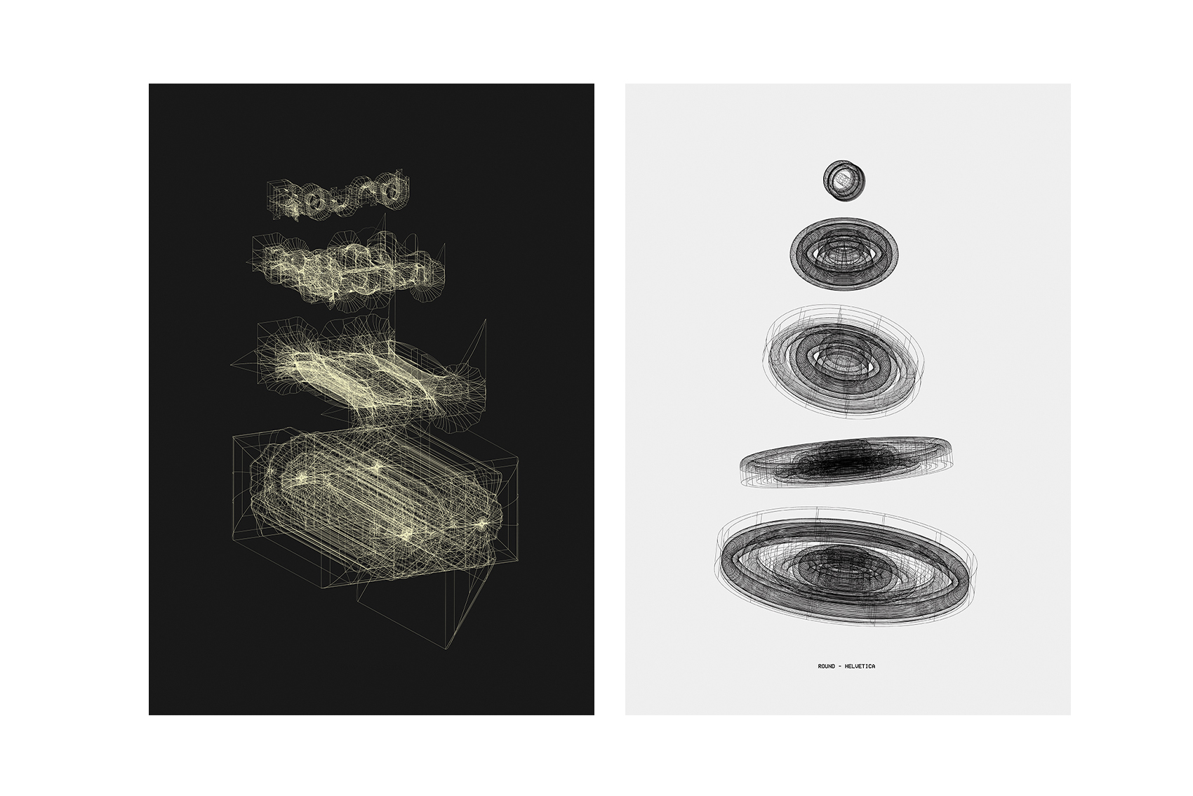 Deconstructed, typographic experiments exploring Helvetica’s readability, 2018