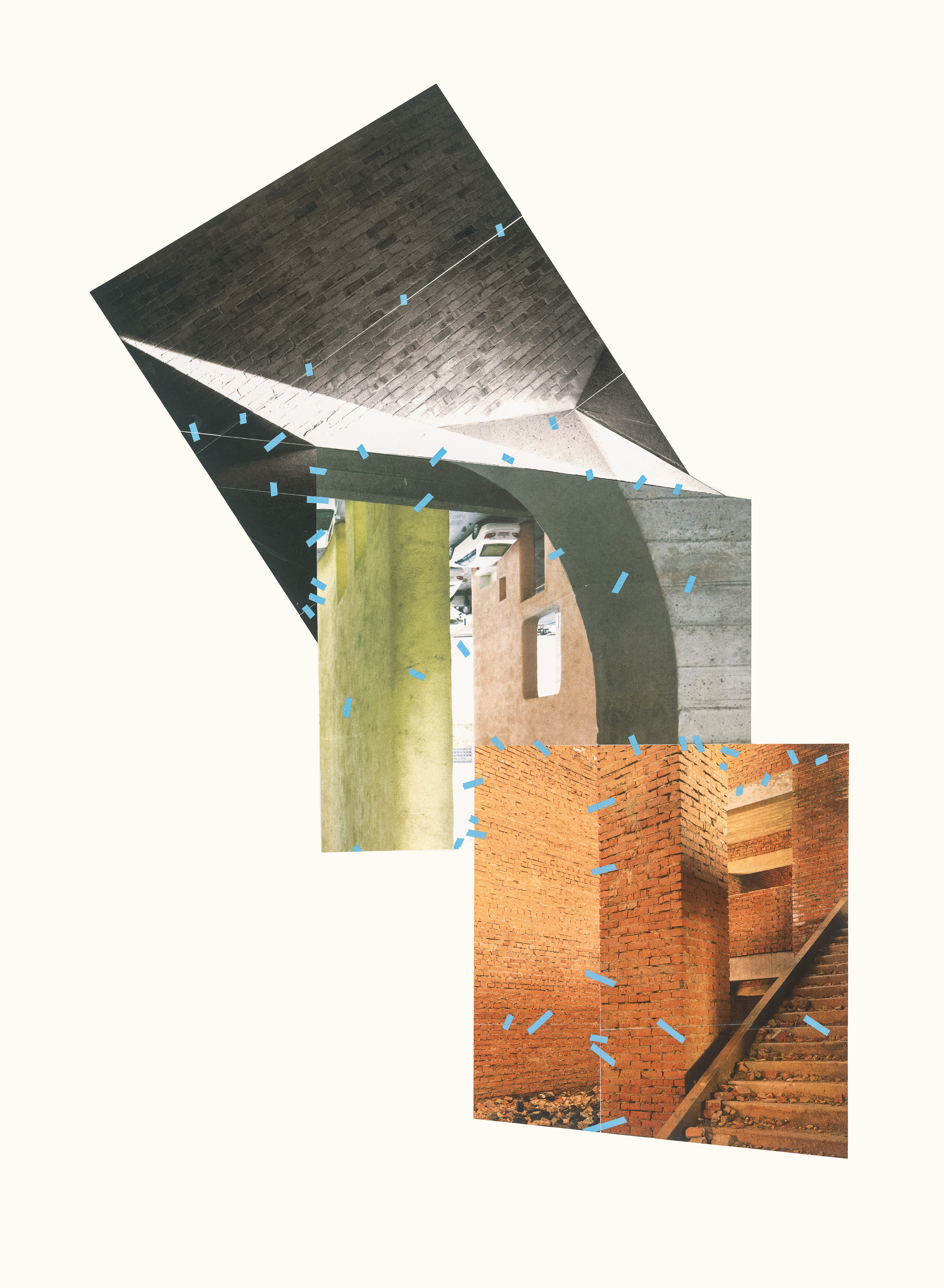The Gothic Arch, 2021 Collage on archival paper, 45 × 33 in.