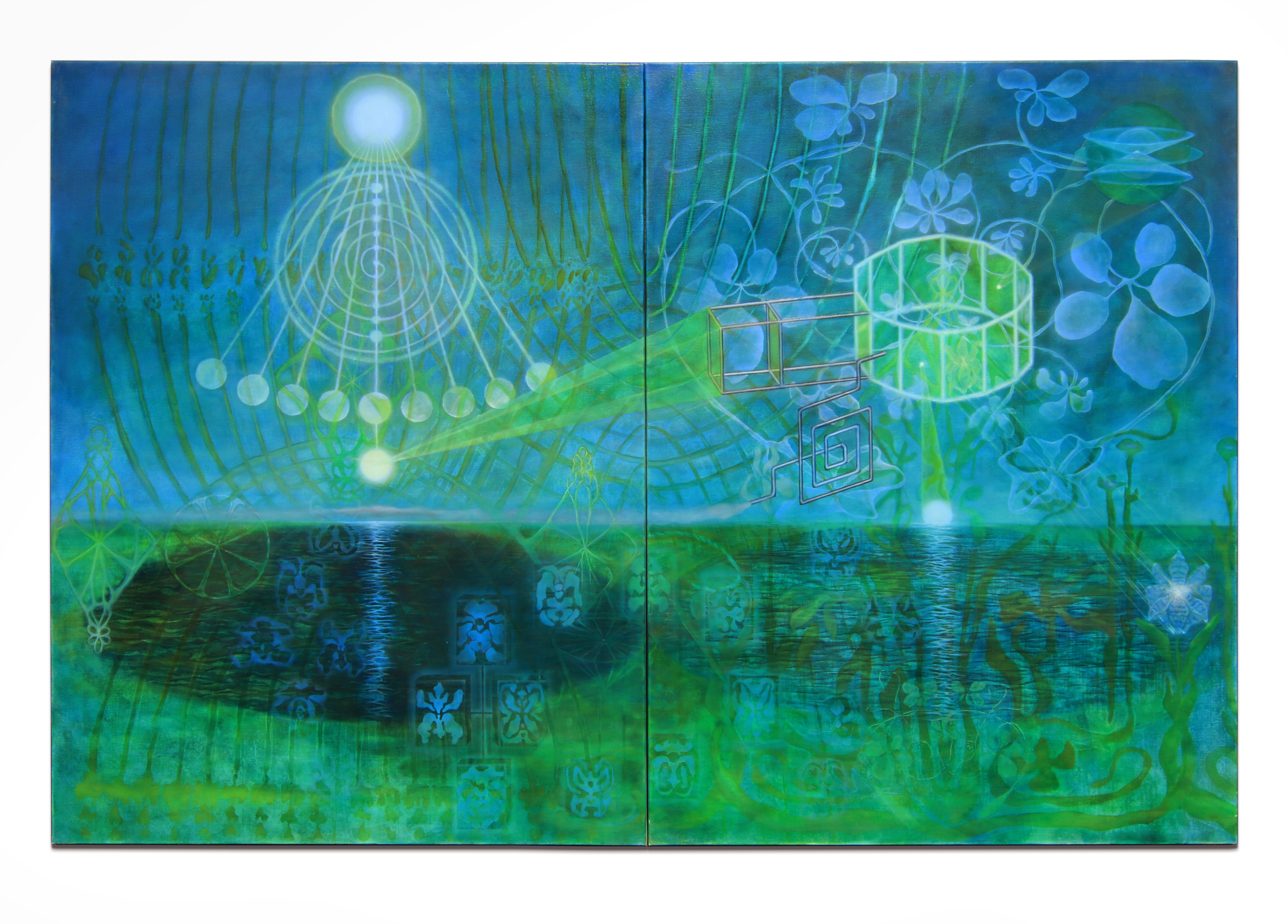 The atmospheric ether of every environment records all that has ever transpired in that locality 2024 Oil on canvas 72 x 48 inches