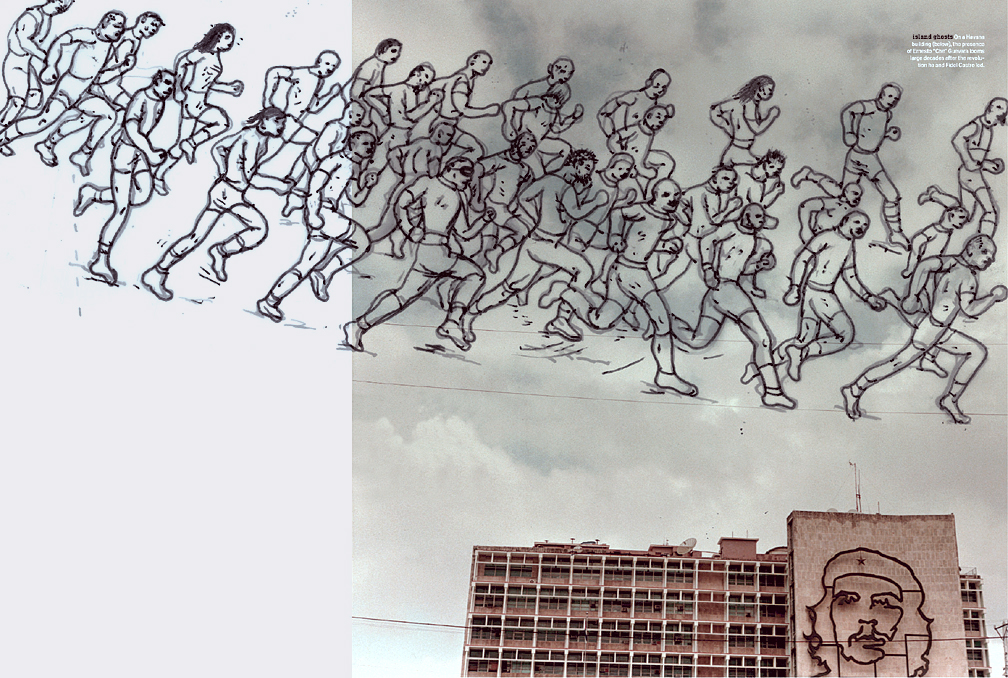 A spread from Runner's Magazine about a marathon in Cuba.