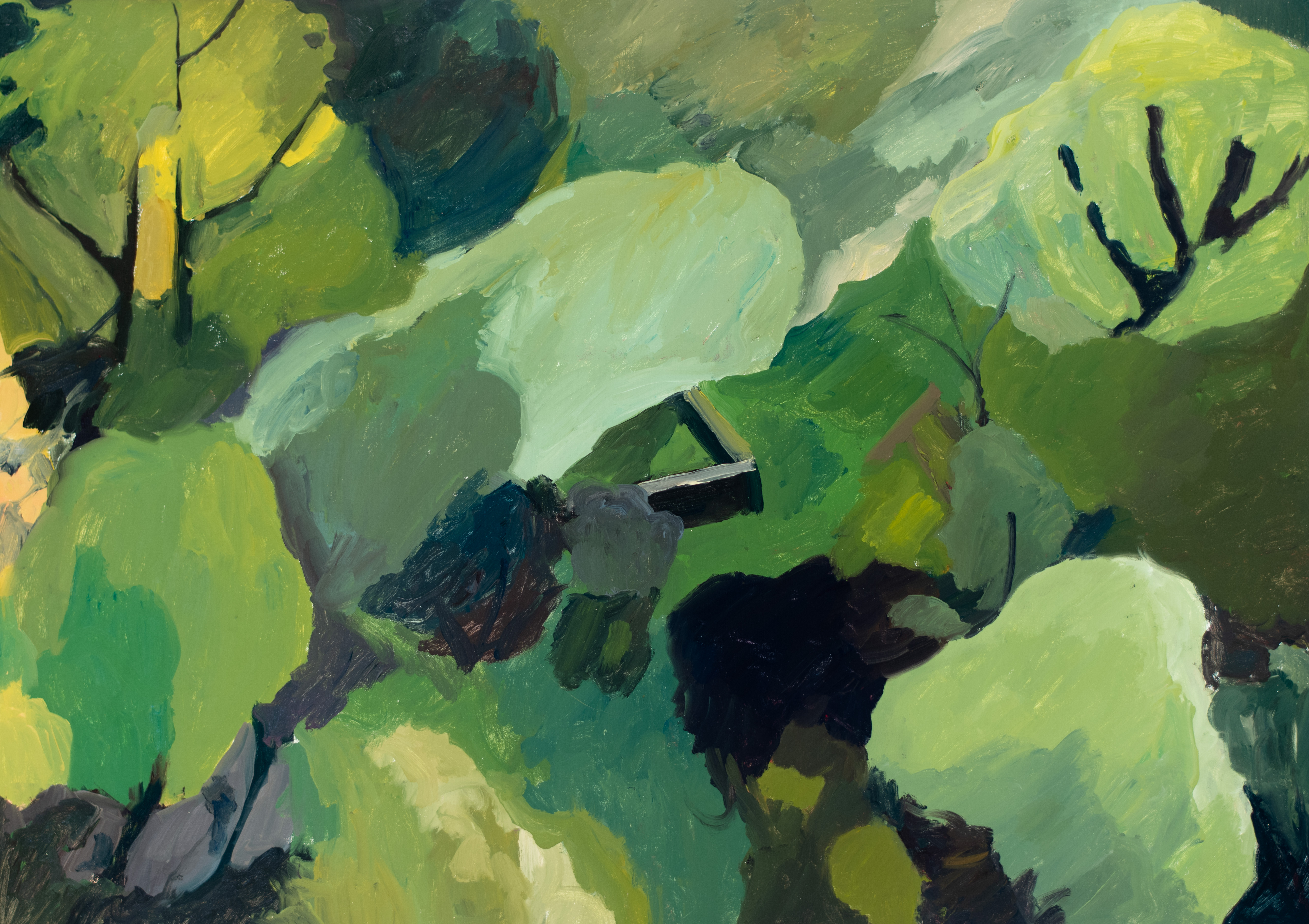 Green Landscape, oil on linen 30x36" 2025