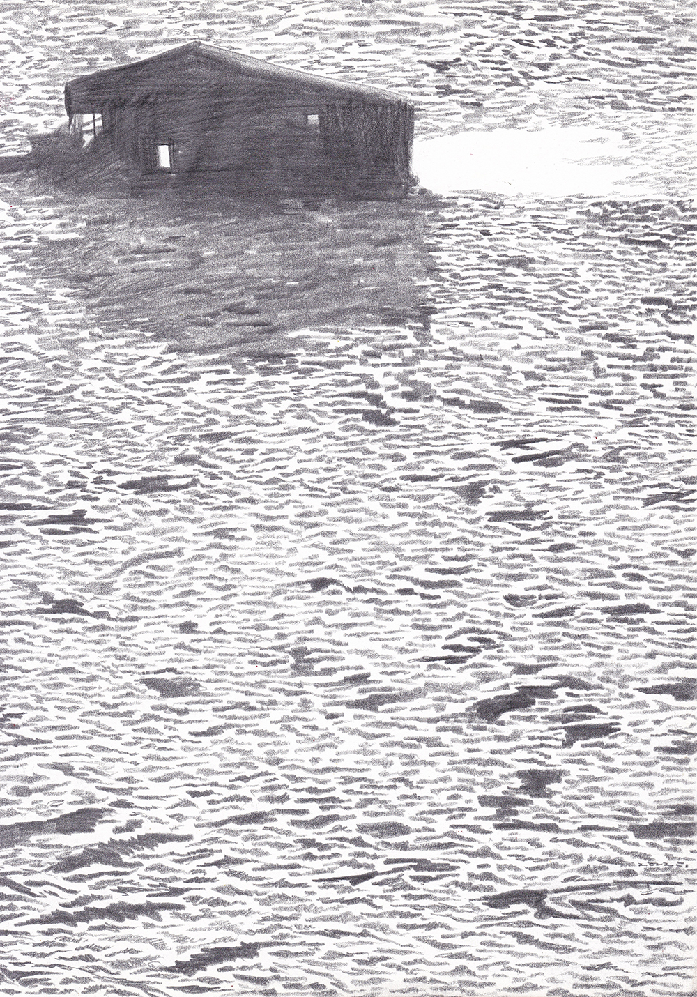 동이 틀 무렵, 2022, pencil on paper, 27.9*21(cm)