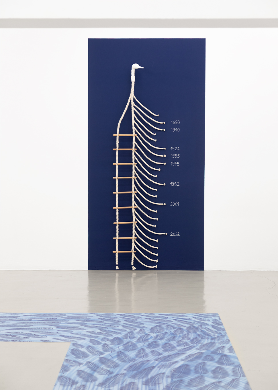 Échelle de crue. Corde de coton. Hêtre. PLA. 90x270x10 cm