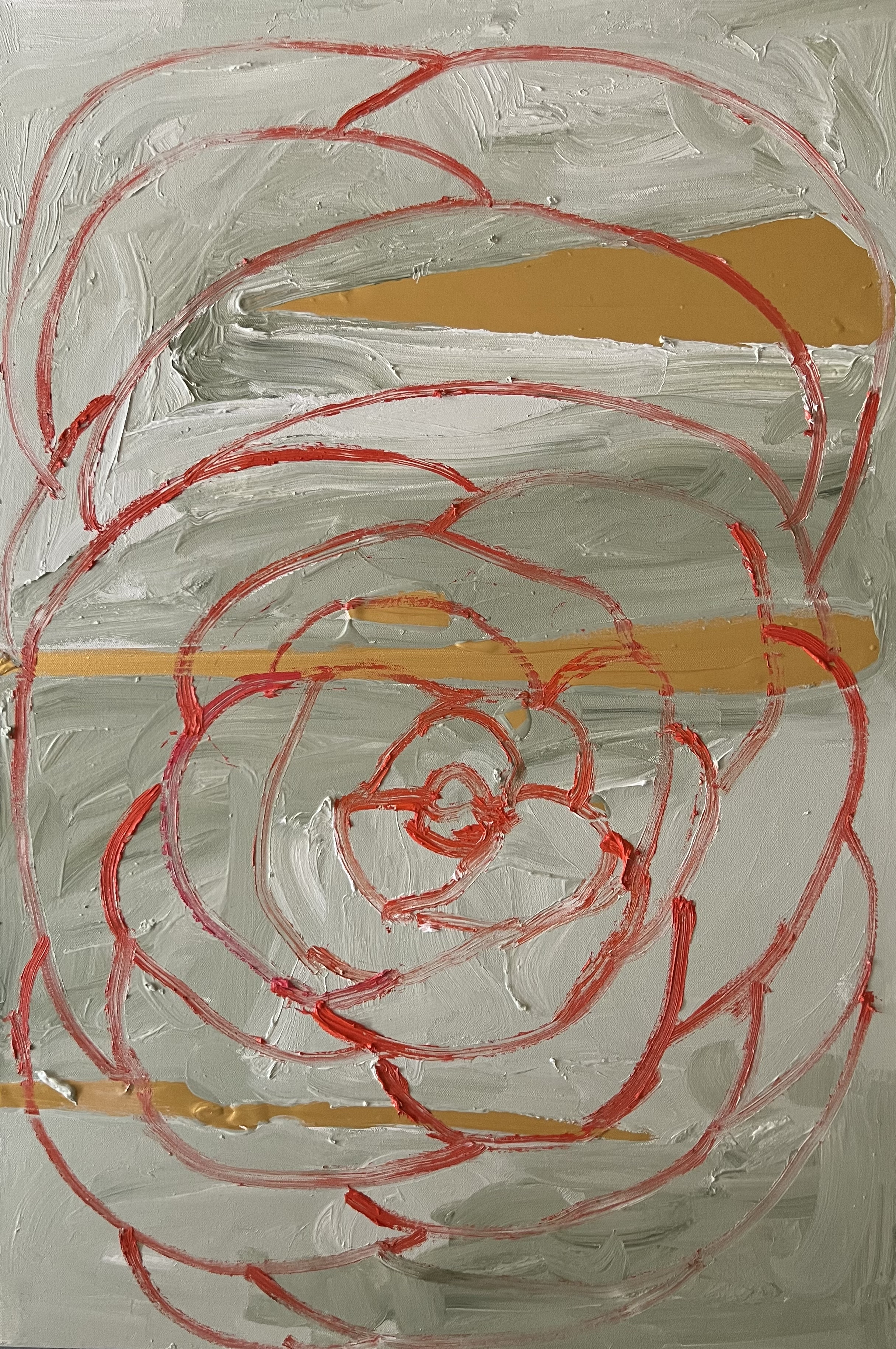 Camellia Twist 2, Oil on canvas, 36x24 in