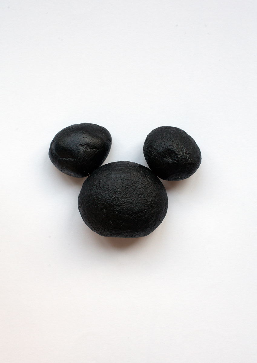 "Mickey”. 2019, stone and acrylic, 9.5 x 8 x 4 cm