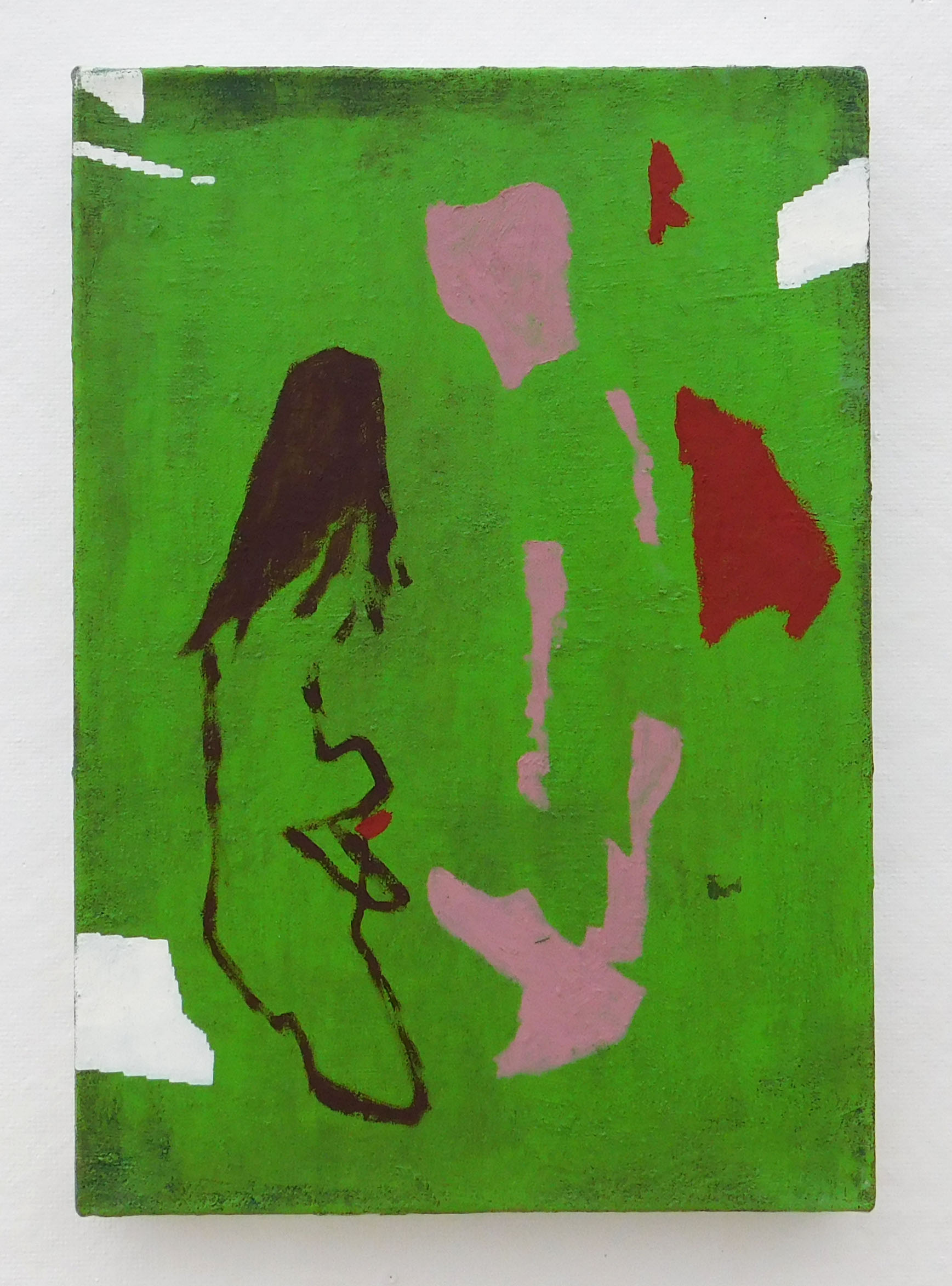 untitled (monument study (green)). oil on canvas 11"x14"