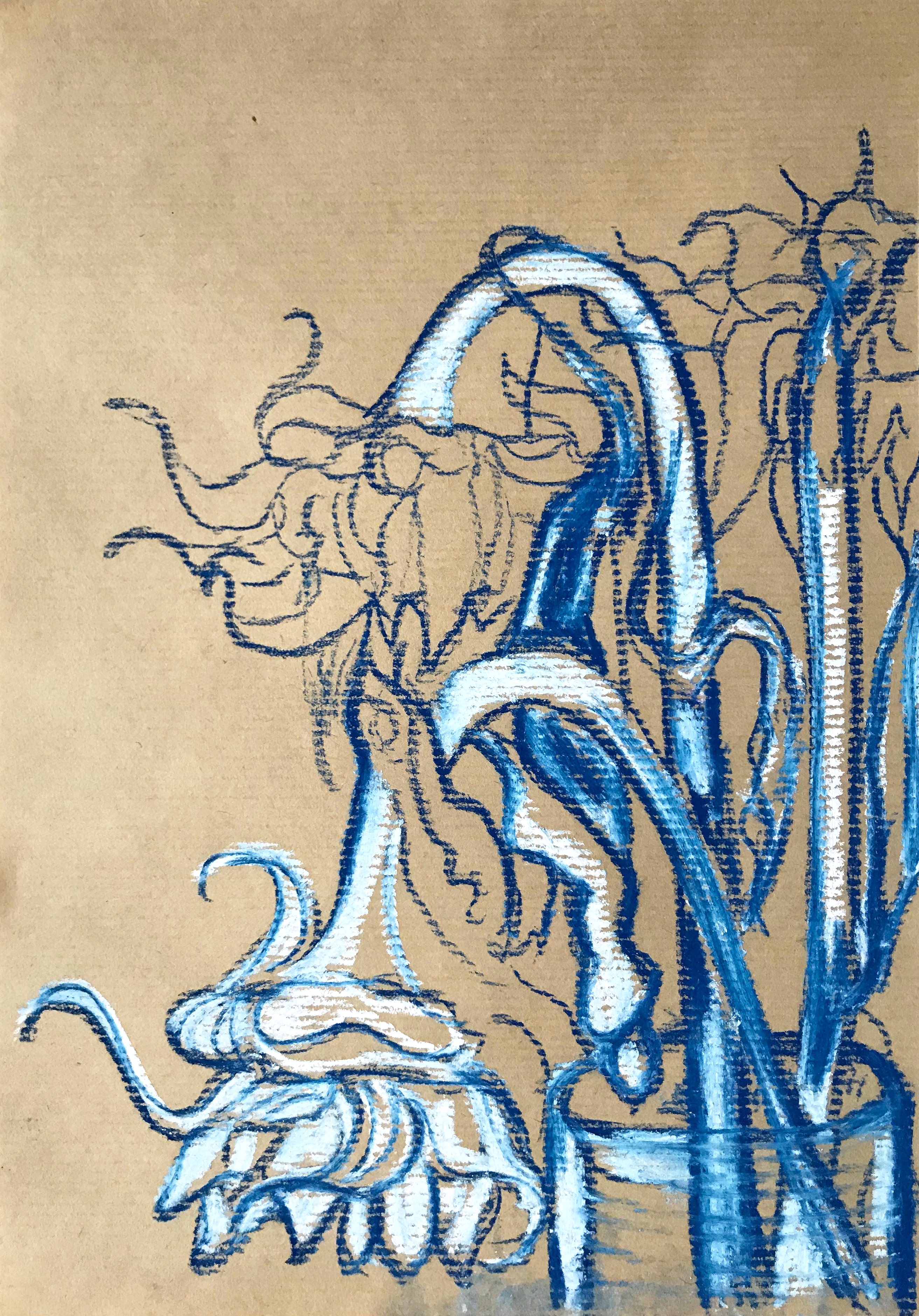 Sunflowers, 2020Pastel on paper  11 3/4 x 8 1/4 in.  29.7 x 21 cm