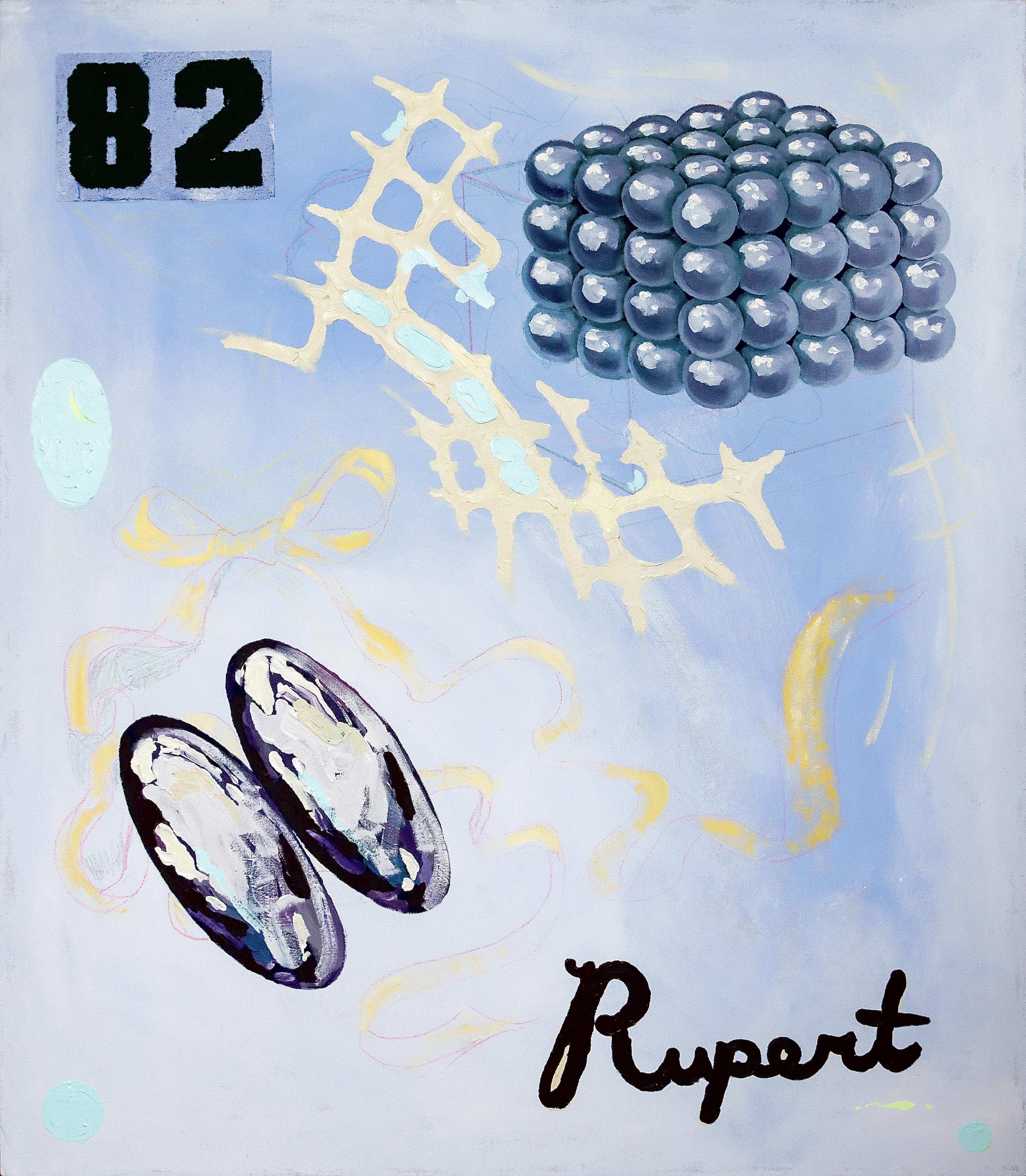 "Rupert's Circus." acrylic and oil on canvas, 36"x42", May 2023.