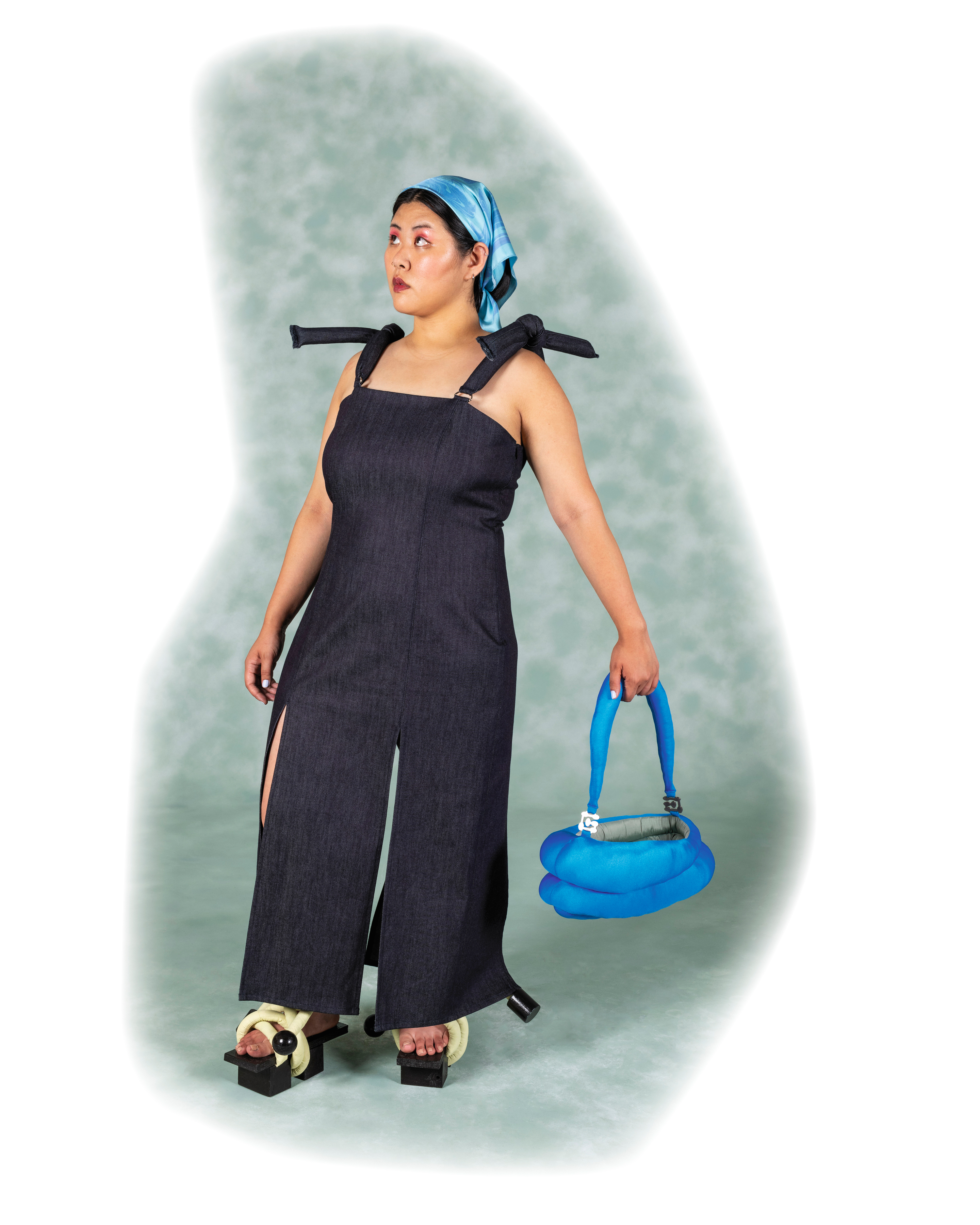 Hairless Silk Scarf - sky 