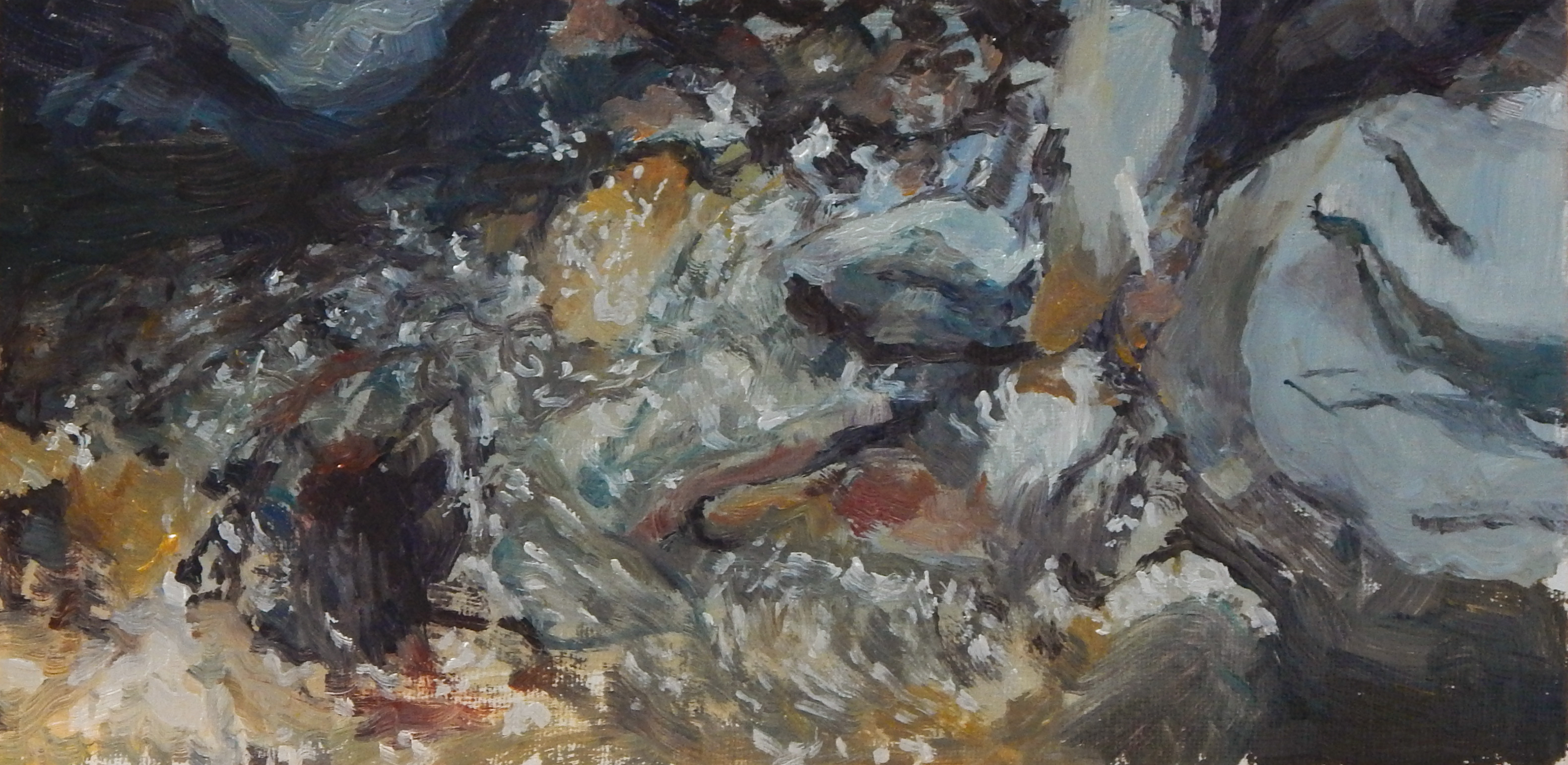 Textura detalle río - 15x30 cm - óleo sobre tela