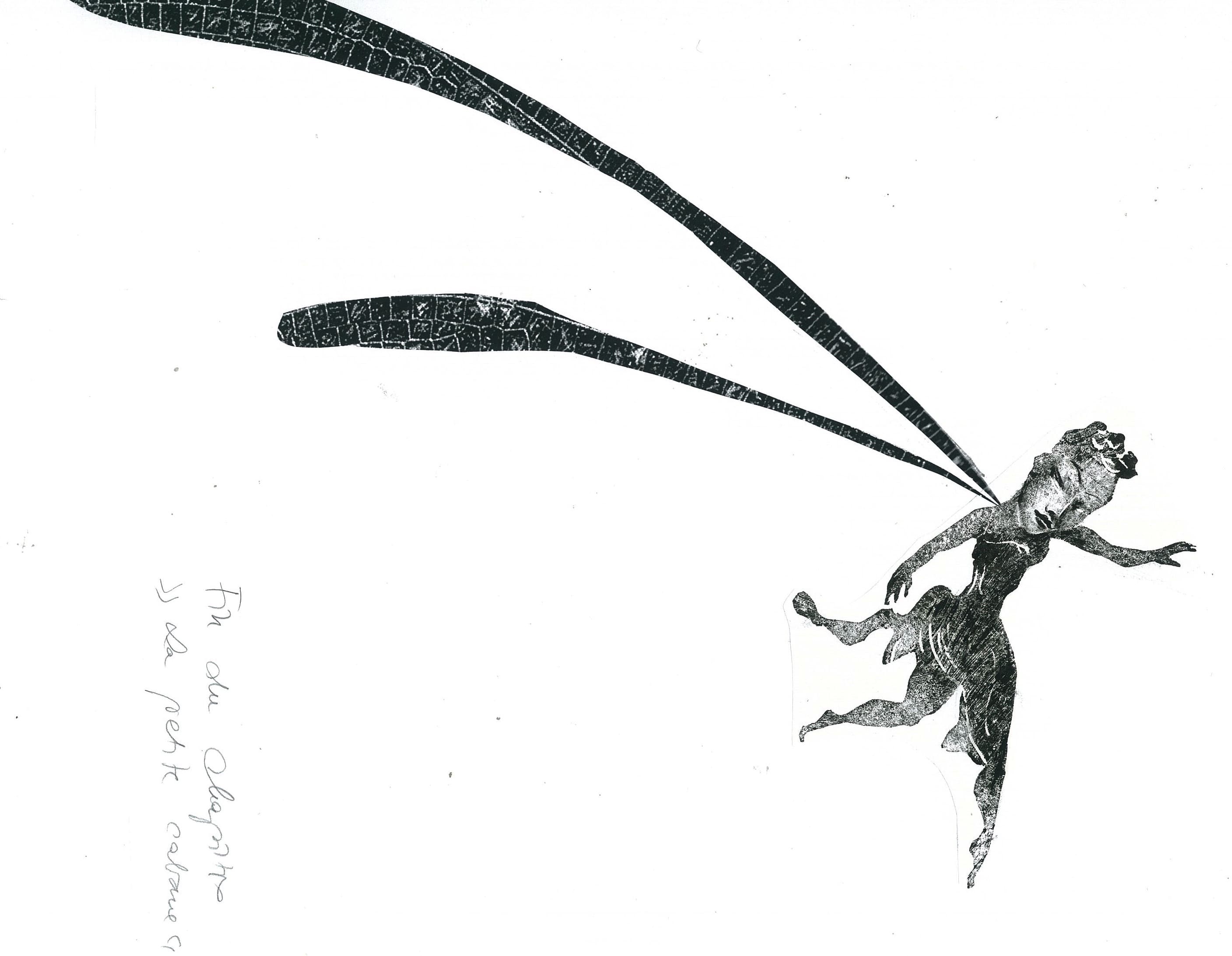 Tinker BellLinocut, printed with oil paint, some collage elements, variable dimensionsSerie: Peter Pan/Text: James Matthew BarrieÉditions Être, Paris, 2005