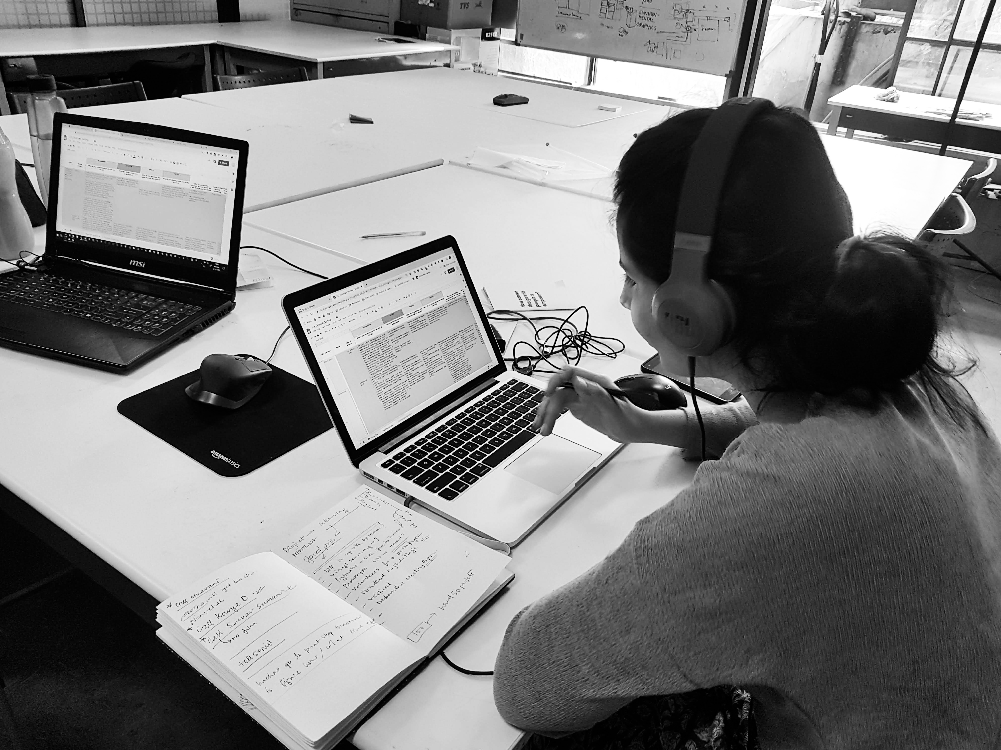 Aarushi working on curation
