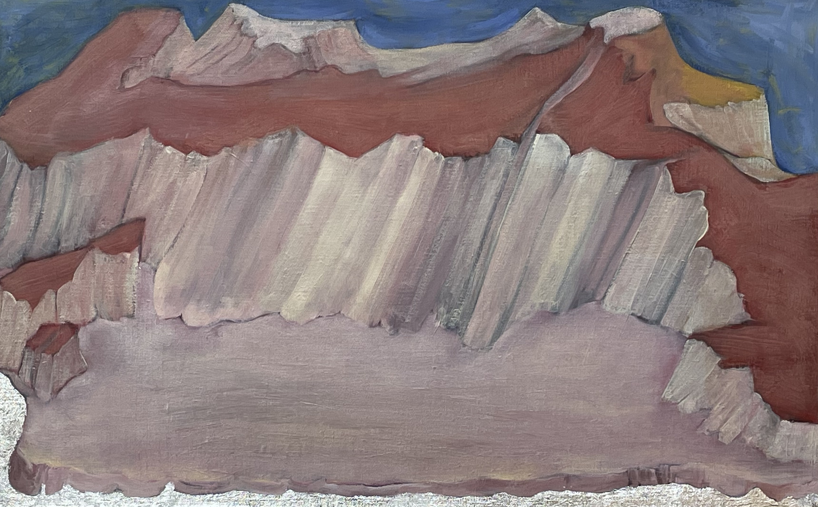 The Red Wilderness, 2021, 73x46cm, oil and metal leaf on linen