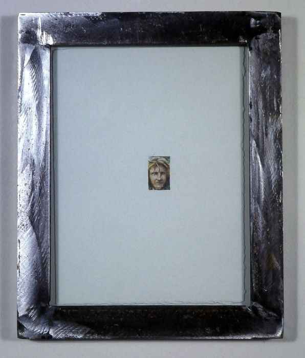Head (detail), watercolour, steel,glass - image is approx 2cm high