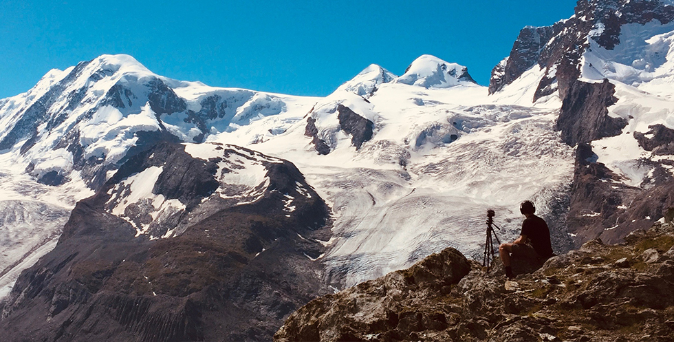 Vista su Castor e Pollux, Canton Vallese. (Luglio 2019)
