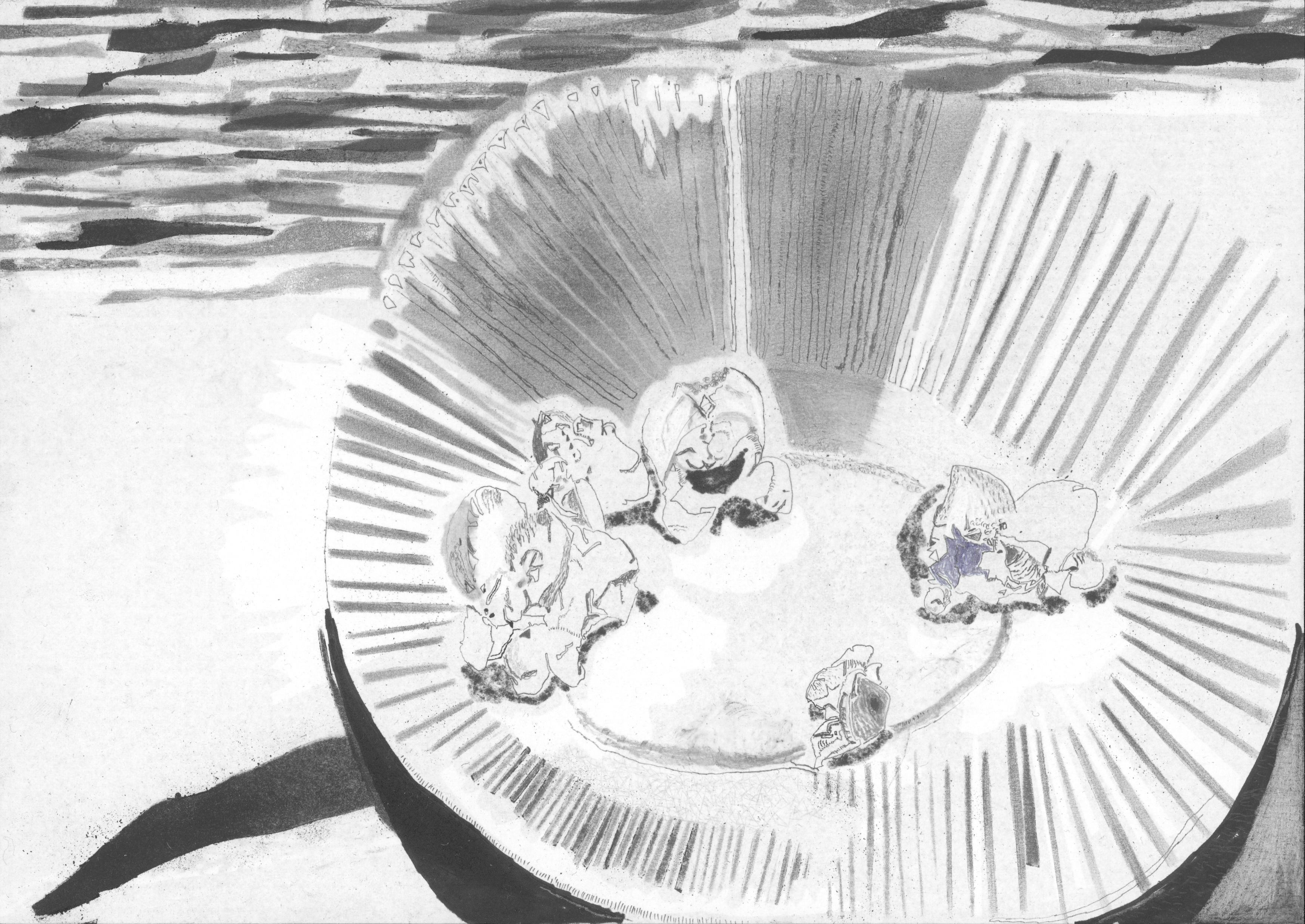 plate, pencil, l, marker, graphite on paper , 21 x 29,7 cm, 2016