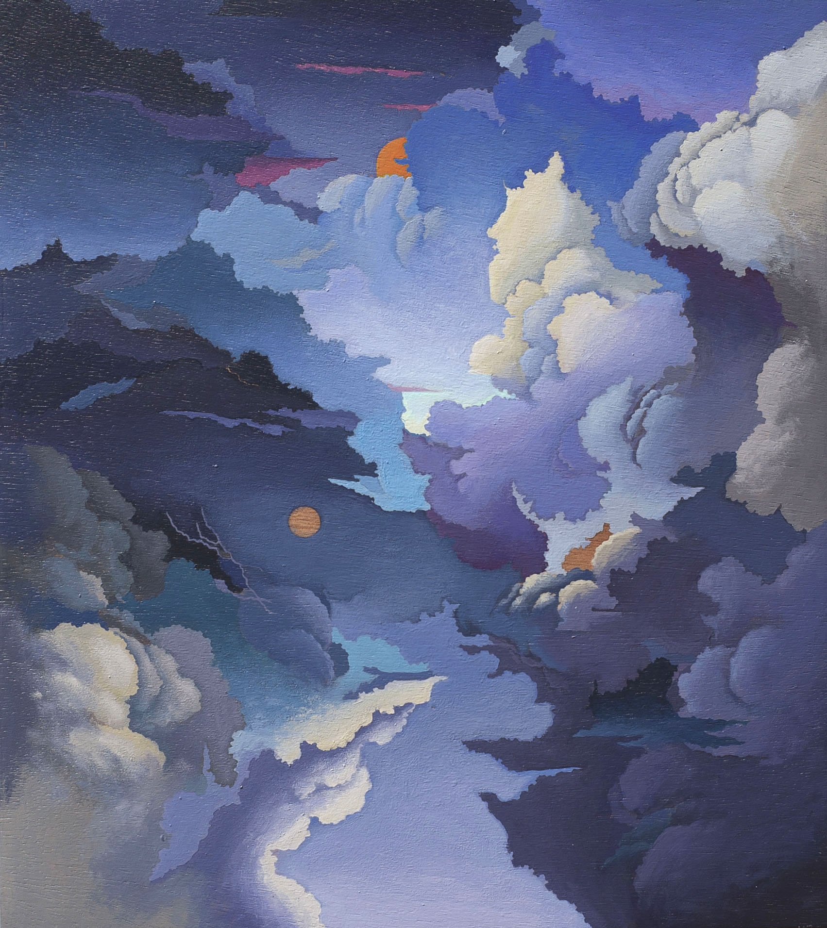 Début janvier 2019 (31,4 x 28 cm, acrylique sur bois)