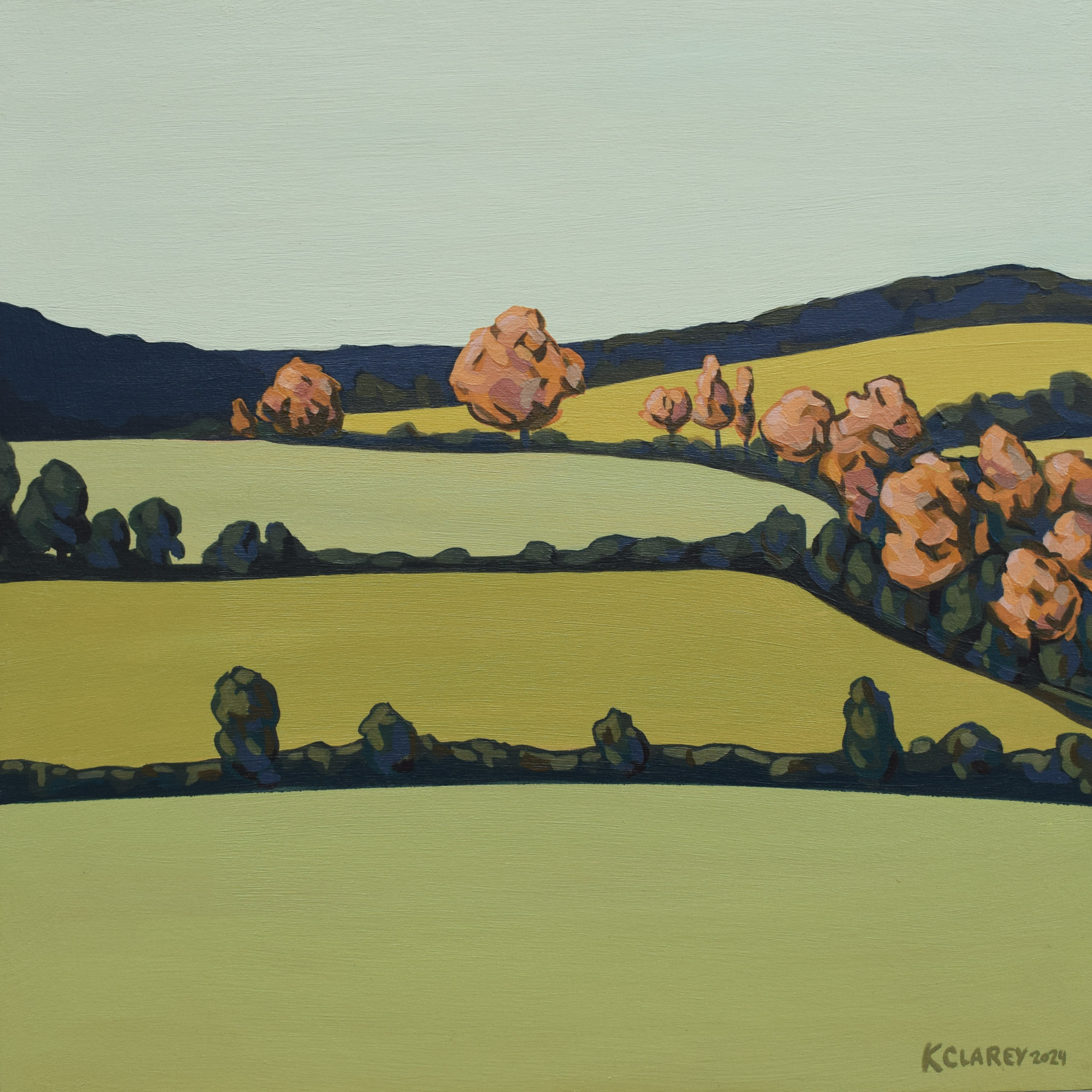 Autumn's Yield, Acrylic on Cradle Board, 12 x 12". SOLD