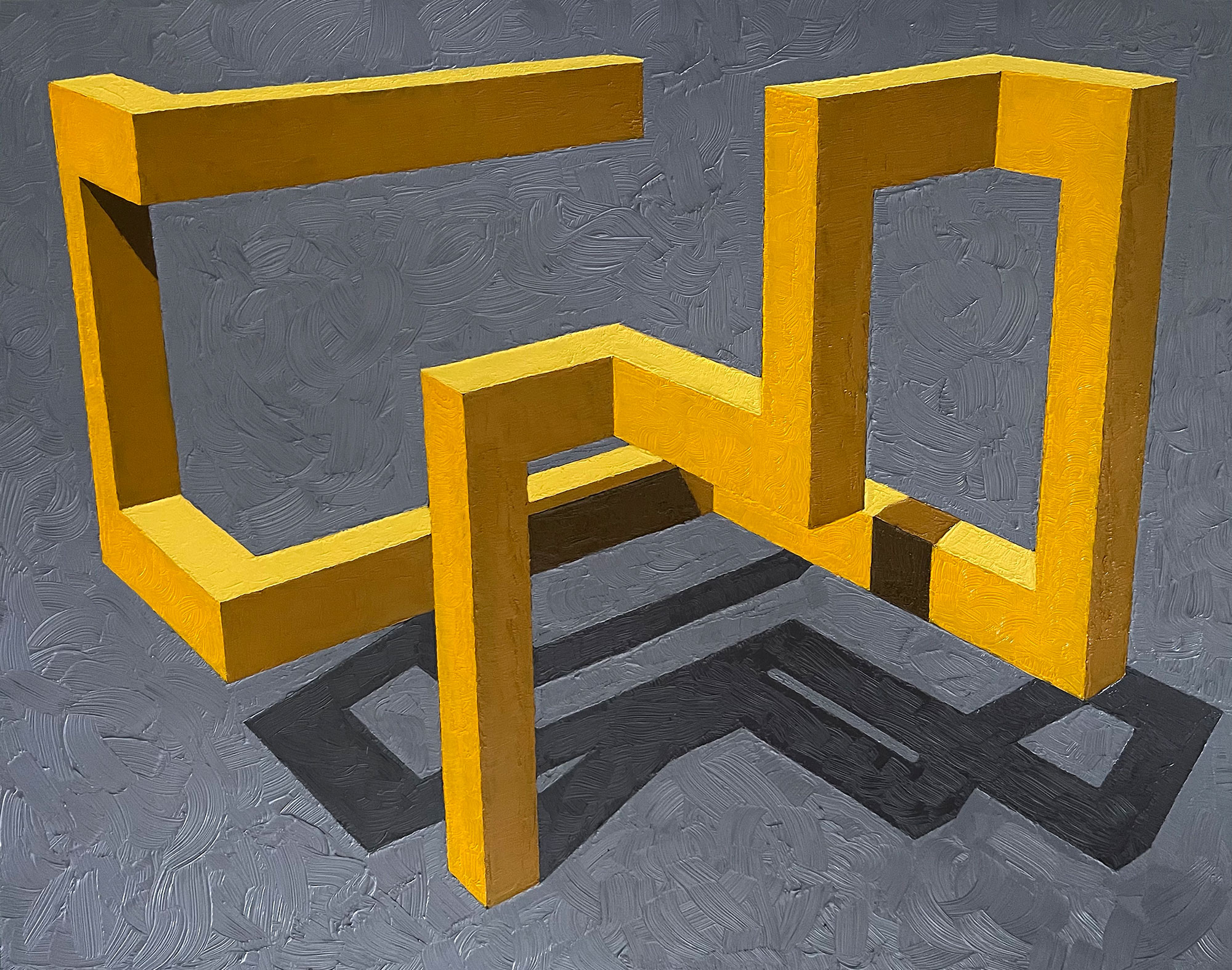 Unidentified Object II, oil on glass, 45 x 63 cm