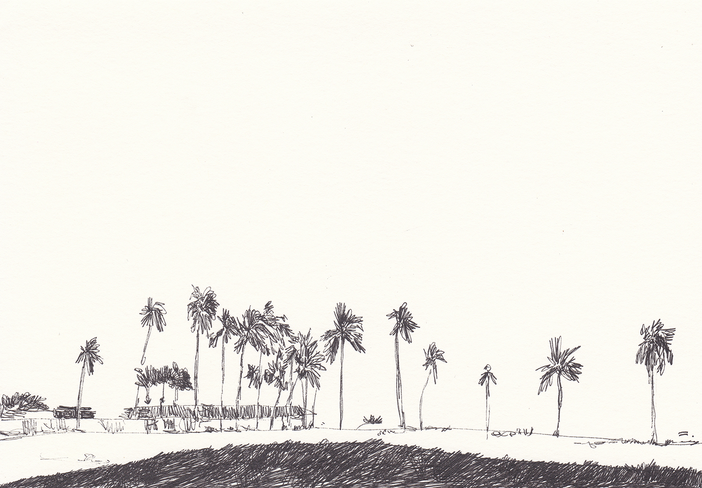 EVA beach, 2017, pen on paper, 14.8*21(cm)