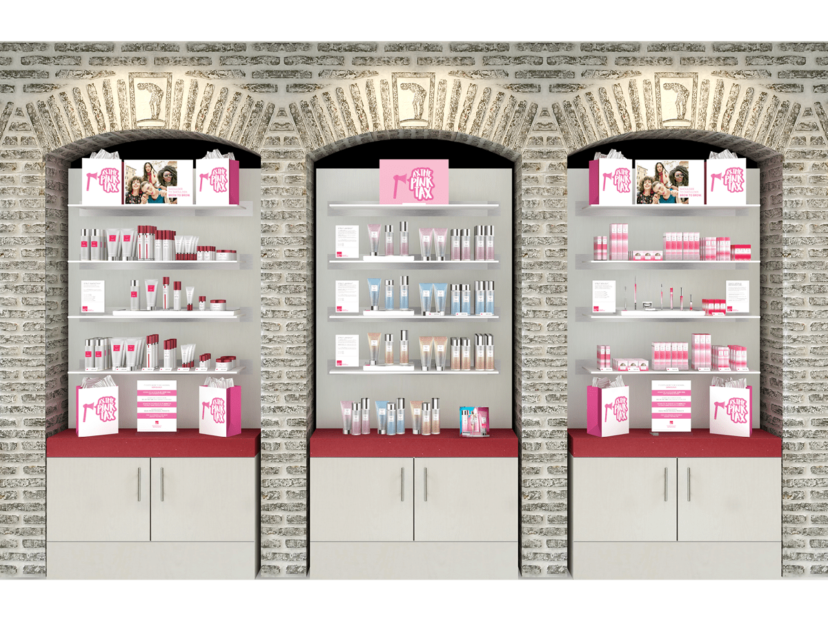 European Wax Center Retail Wall • Pink Tax Promotion