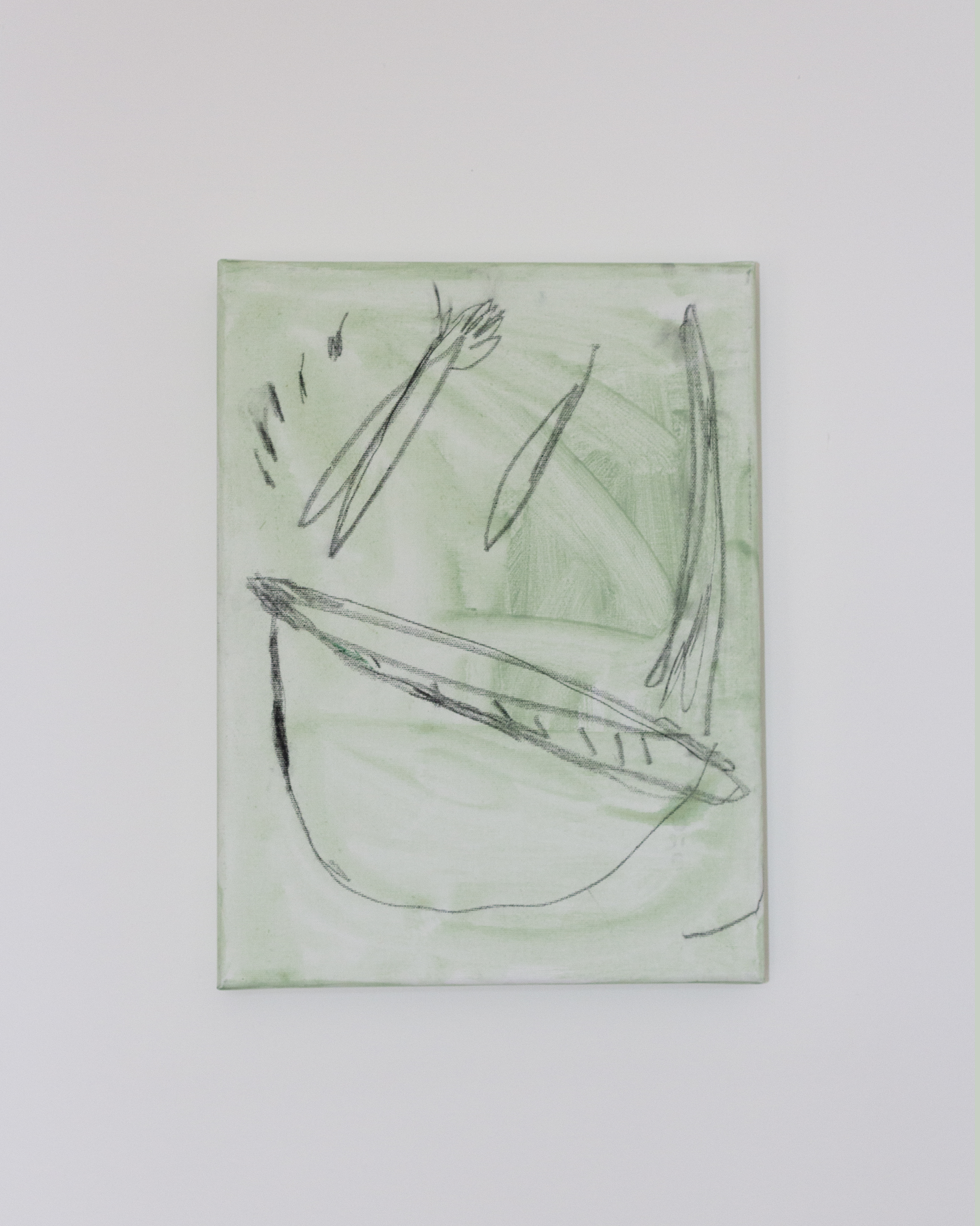 Bowl and the Sun (2021) Charcoal and acrylic on canvas40x30cm