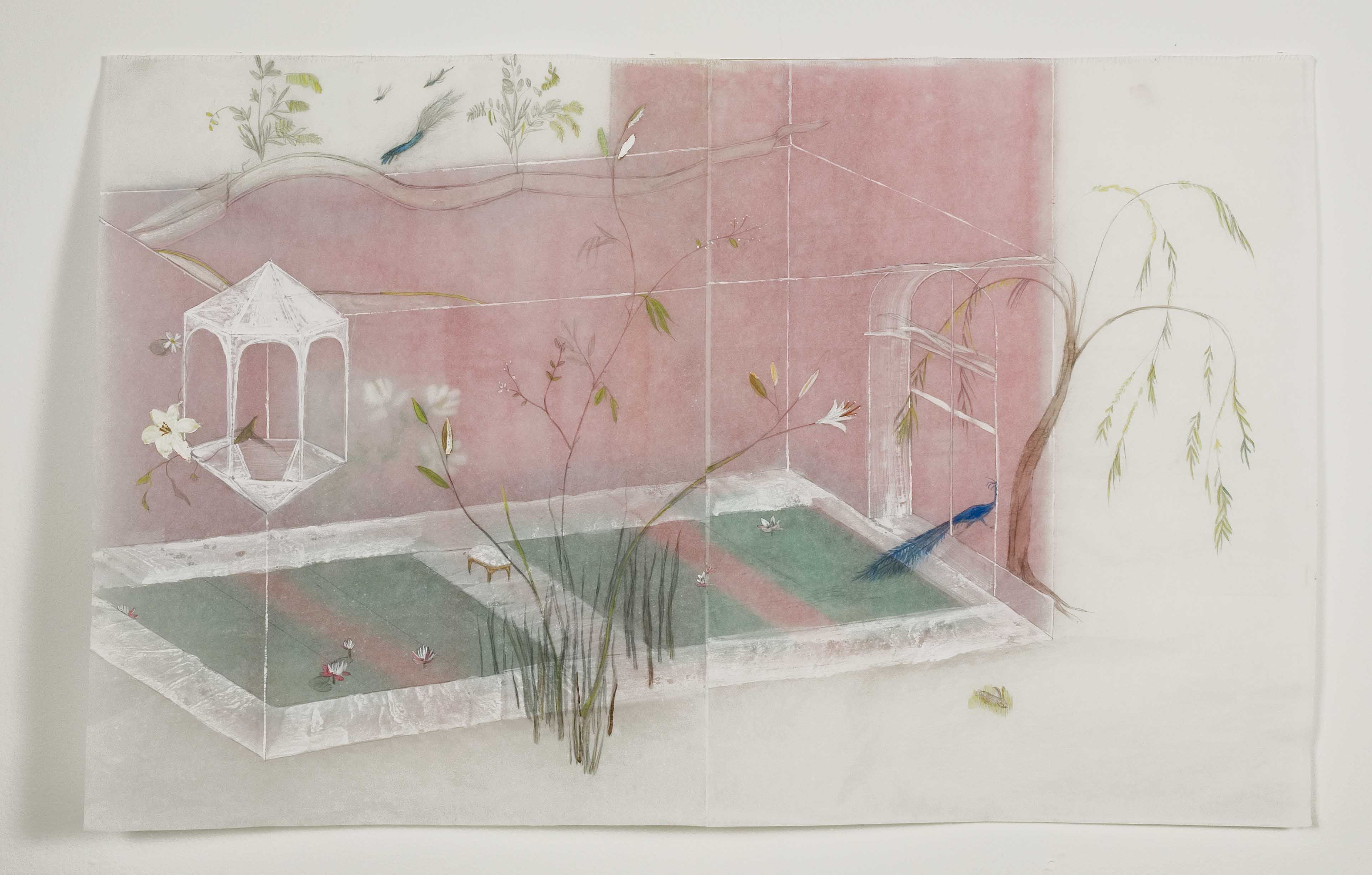 Inside/ Outside, watercolor on layered paper, 18 in x 28 in, 2009