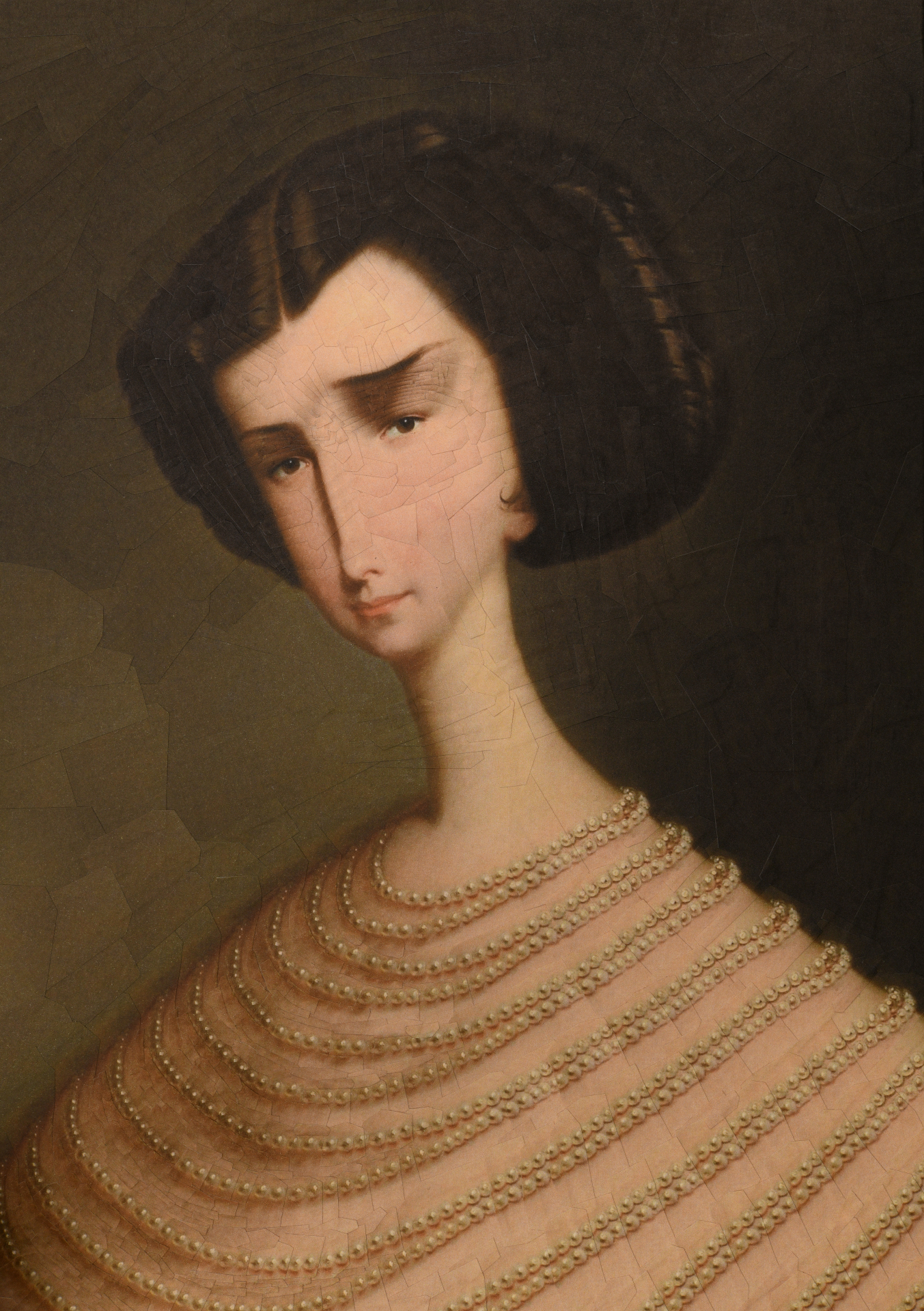 Girl with pearls after Anton Einsle, 2025, 8.2 x 11.6 inches