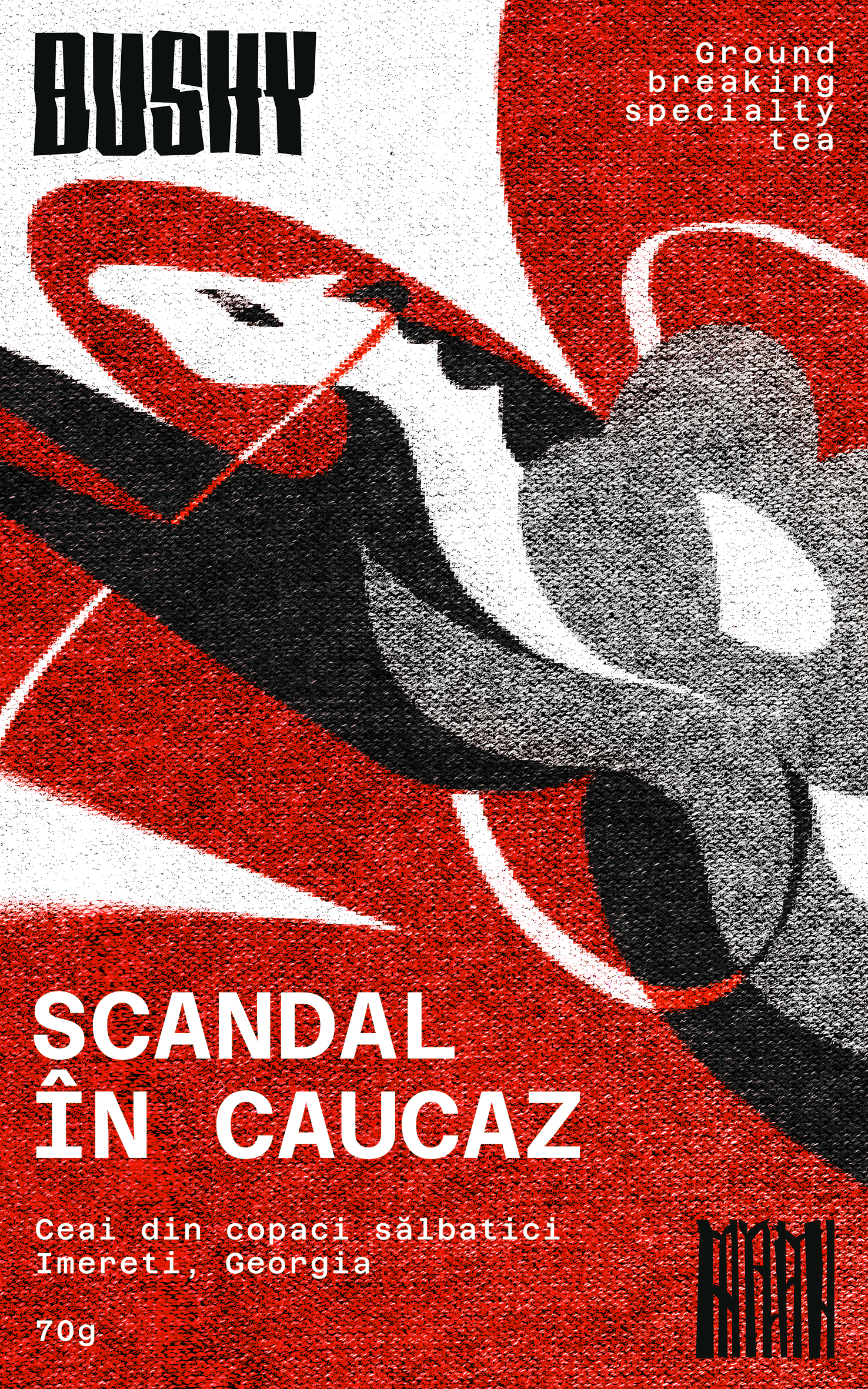 Advertising: Tea label for Bushy