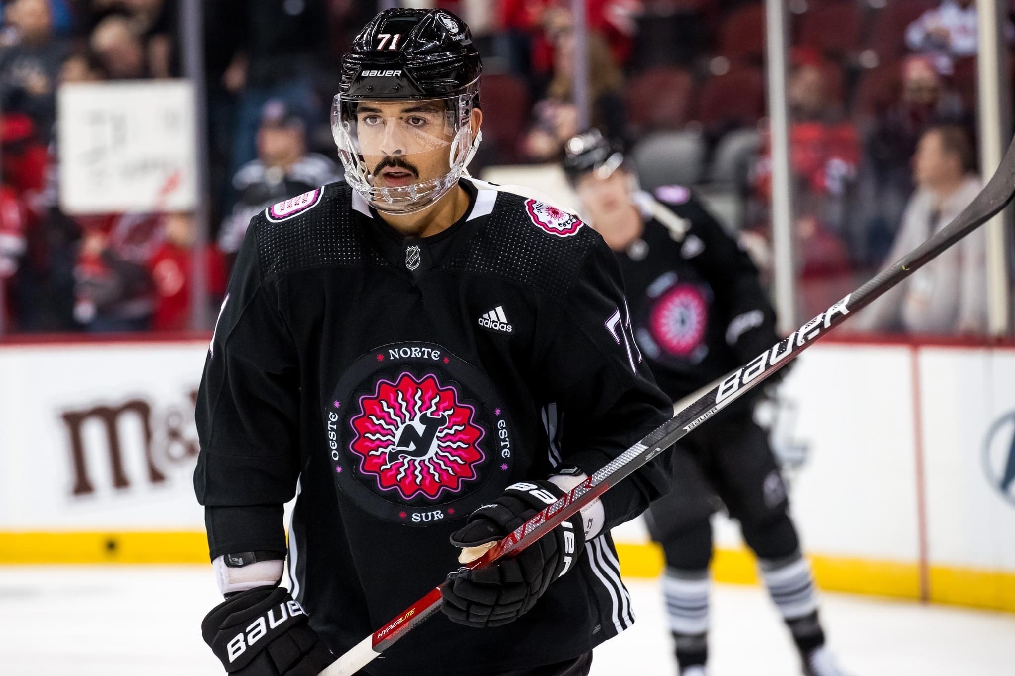 NHL on X: 👀 these @NJDevils warmup jerseys for Hispanic Heritage