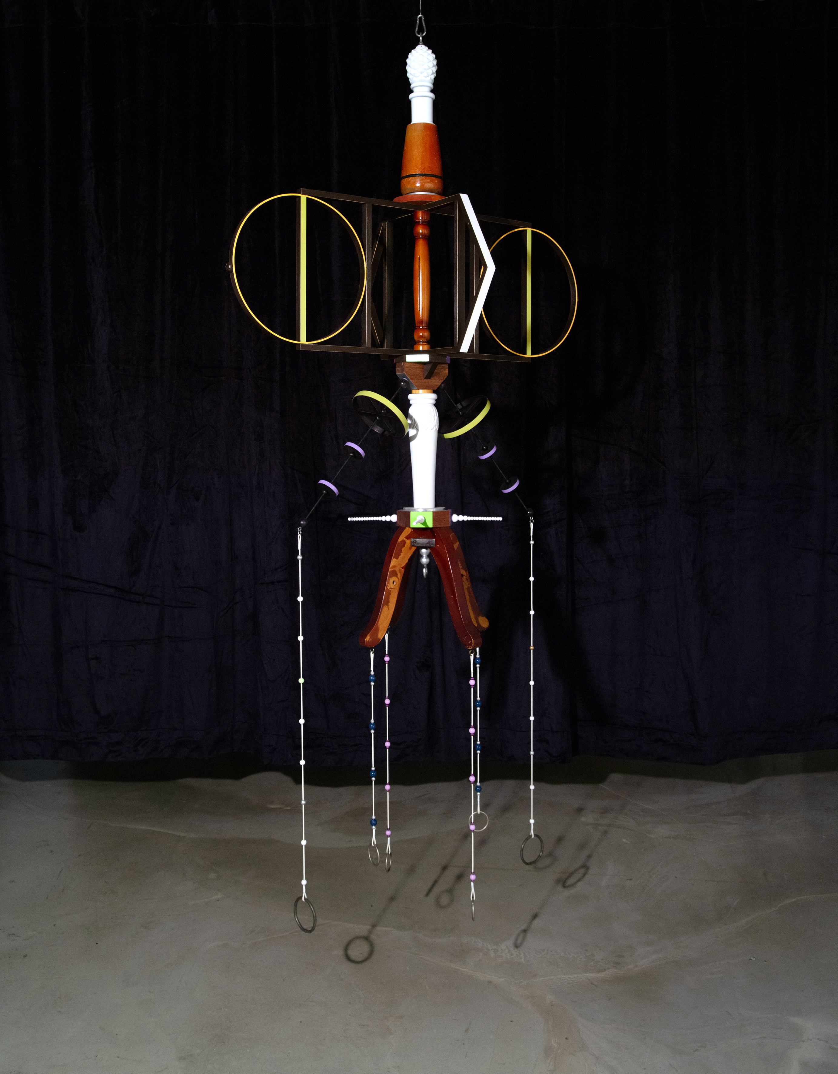 Skin_Layer(H-L), 2023, Collected objects, acrylic on wood, marvel, 110 x 60 x 232(H)cm