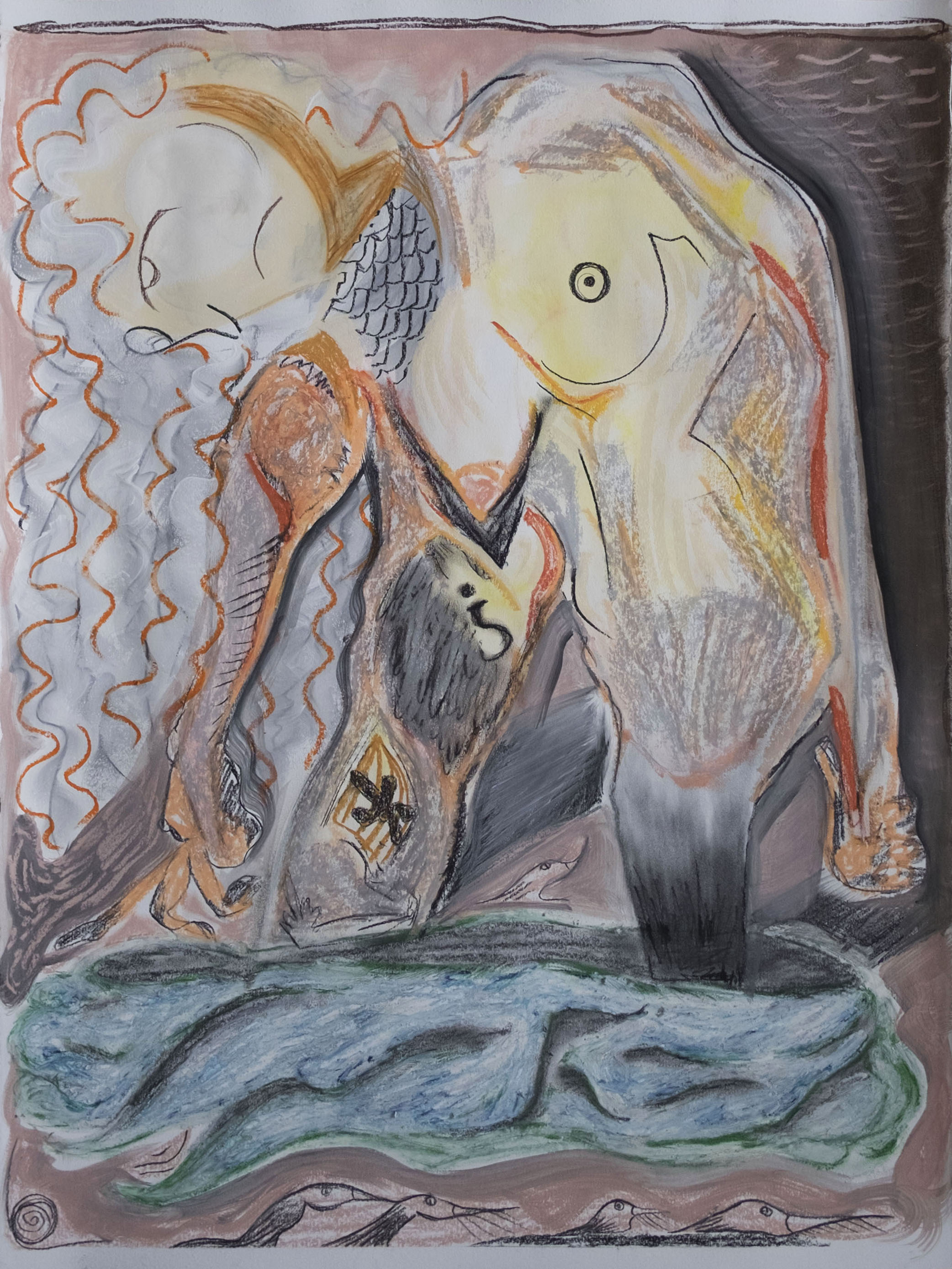 la sirène exagère, 22 x 30 po.