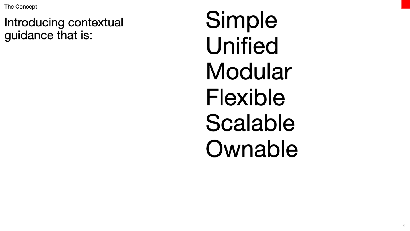Concept for the navigation and home screen