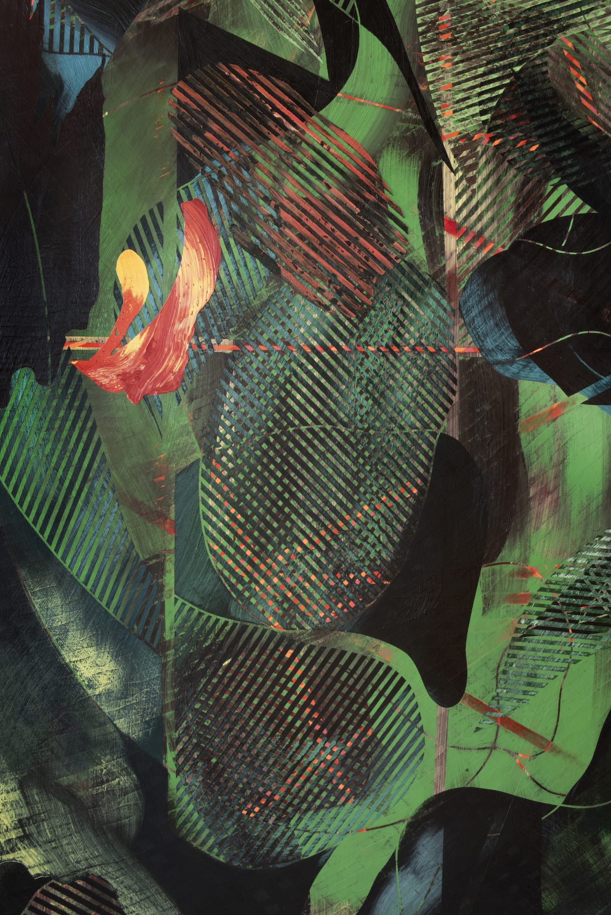  Kim Benson, detail: Night Kiss, 2018, 77 x 62", oil on canvas