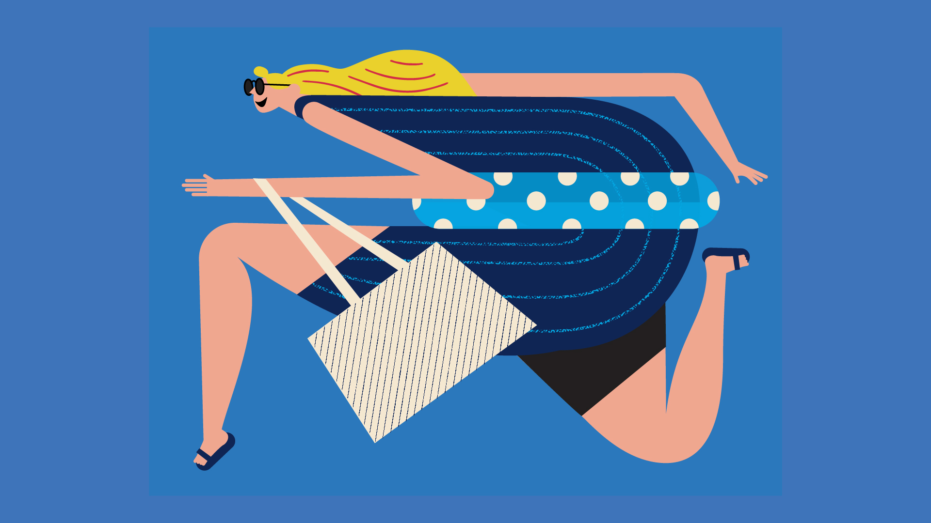 Warby Parker illustration of beach-goer by Buddy-Buddy