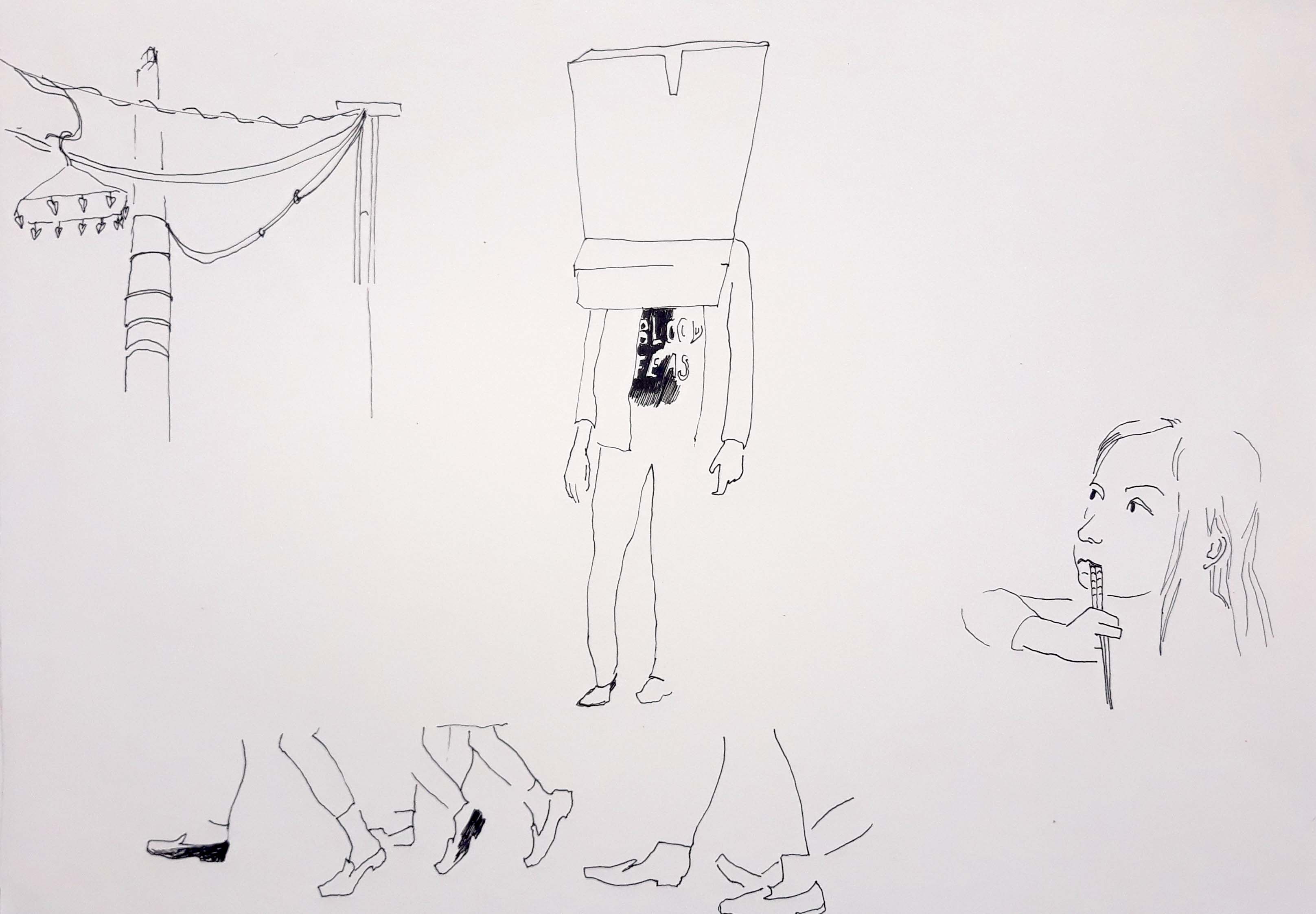 Tokyo stories, stylo noir, 20x30 cm, 2019-2020 