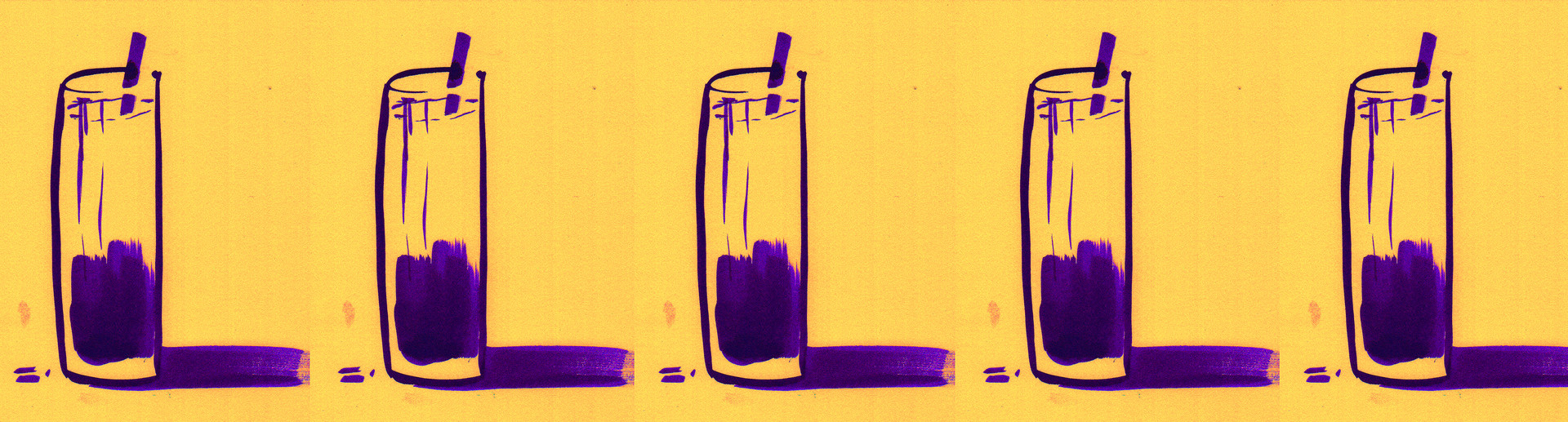 Latte with ice, 2017, digital print on paper, 33*120(cm