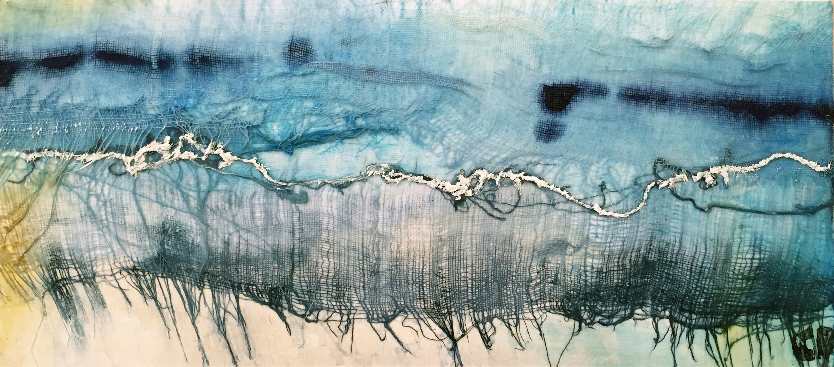 Washashore 2015  Mixed media on paper 21" x 10"